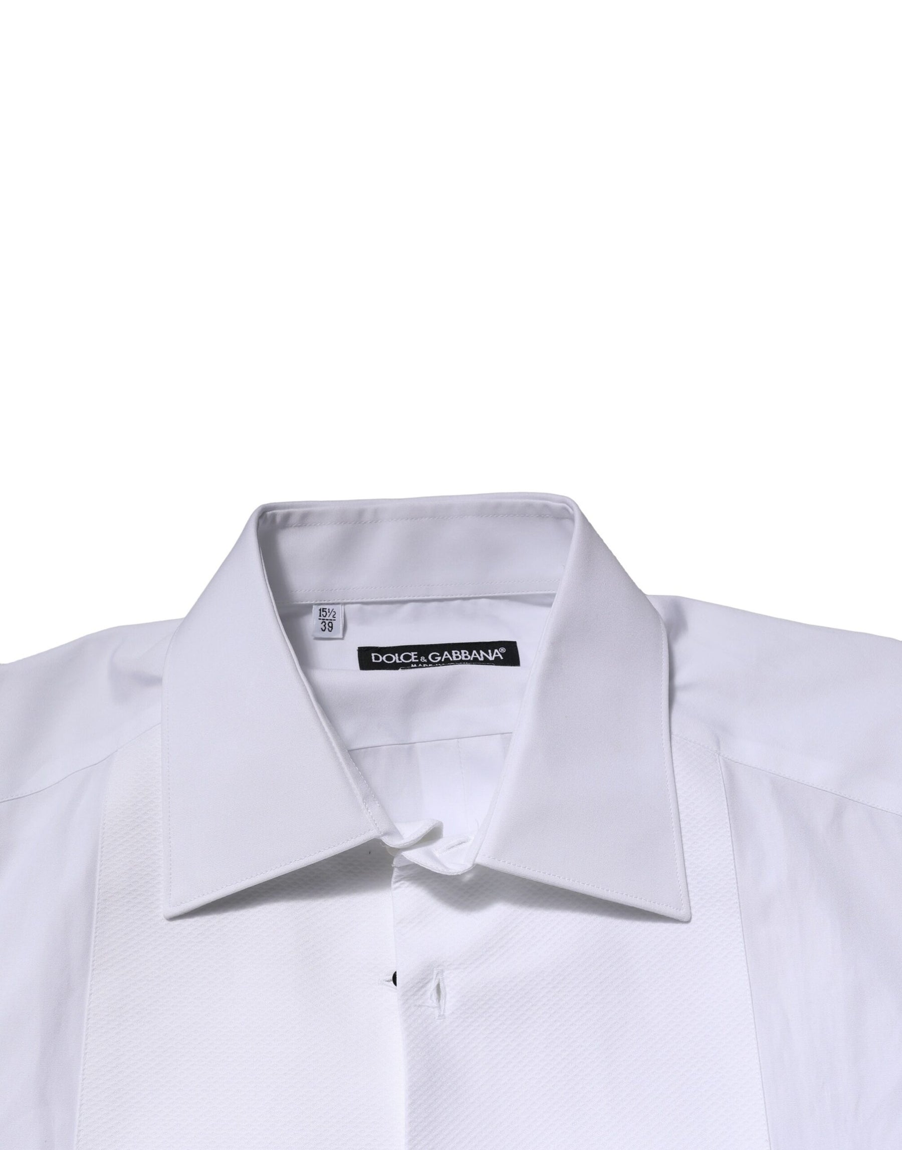 Dolce & Gabbana White GOLD Crown Cotton Dress Formal Shirt | Regal Royce