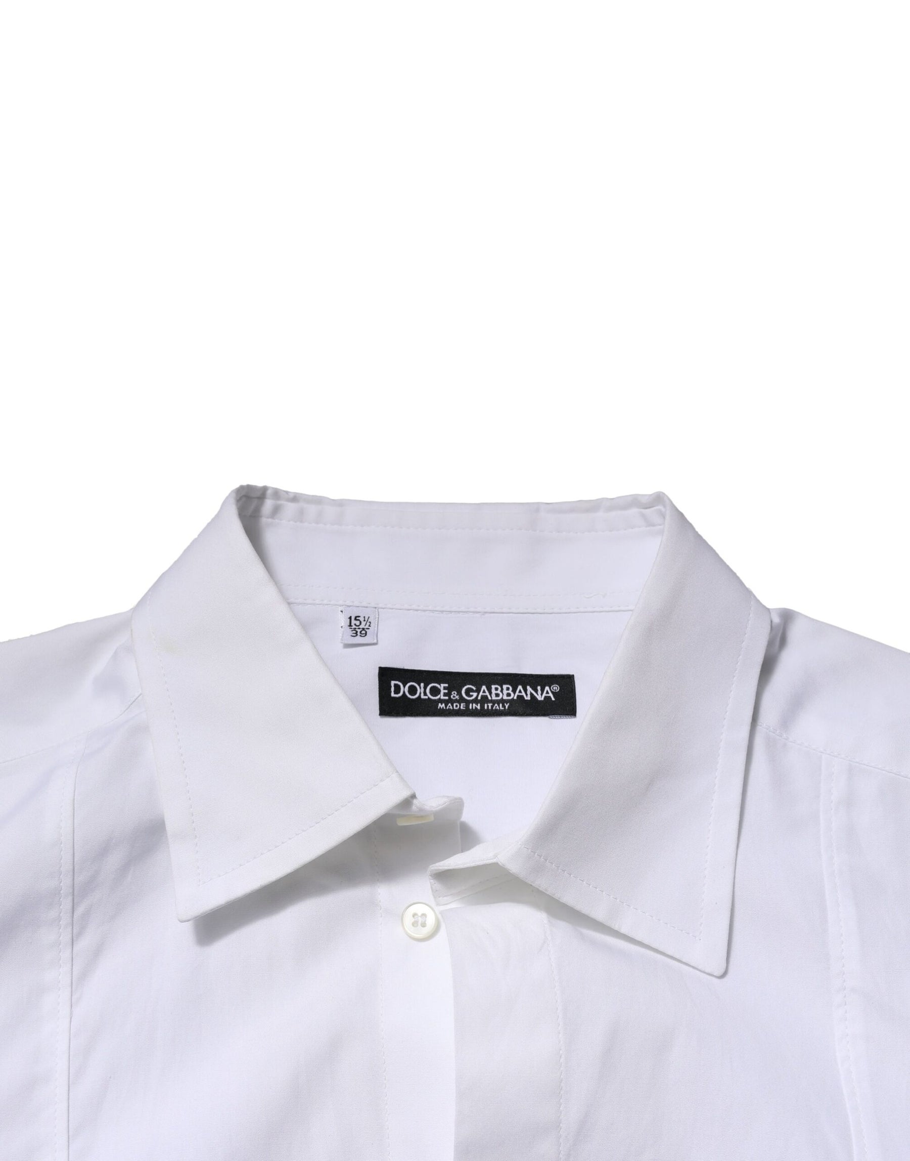 Dolce & Gabbana White Poplin Cotton Formal Men Dress Shirt | Regal Royce