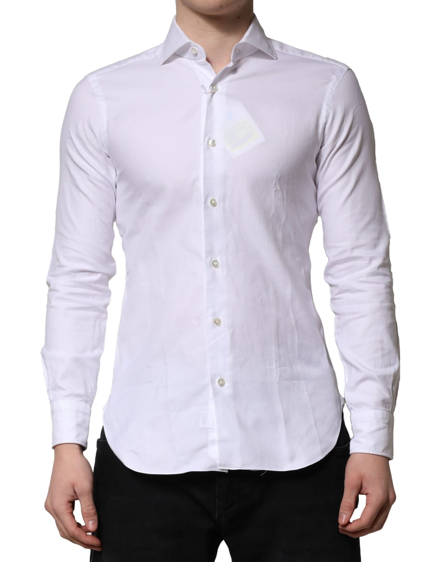 Barba Napoli White Long Sleeves Collared Dress Formal Shirt | Regal Royce