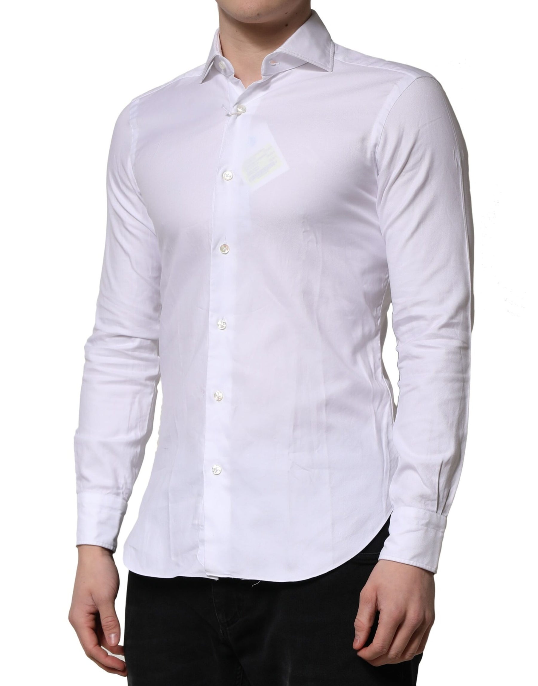 Barba Napoli White Long Sleeves Collared Dress Formal Shirt | Regal Royce