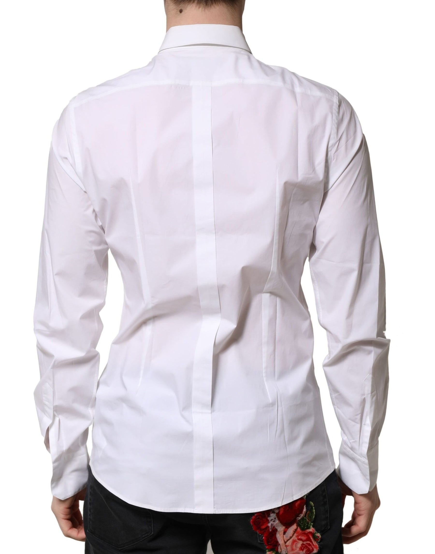 Dolce & Gabbana White Cotton Long Sleeves Dress Formal Shirt | Regal Royce