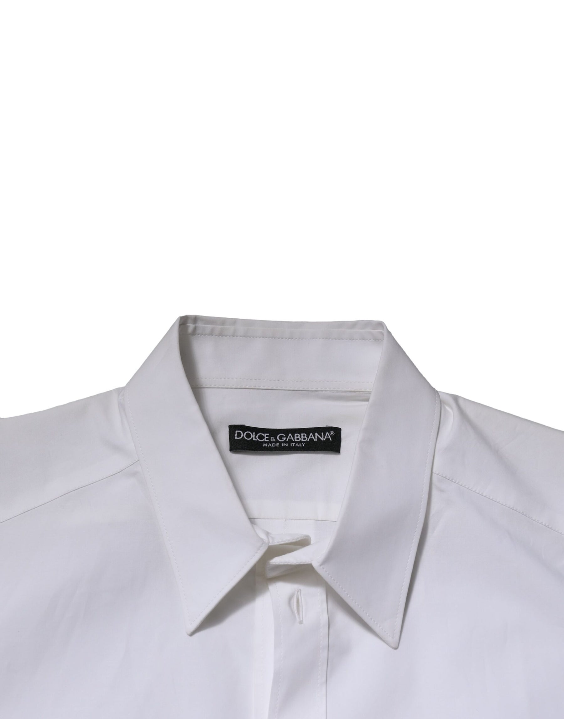 Dolce & Gabbana White Cotton Long Sleeves Dress Formal Shirt | Regal Royce