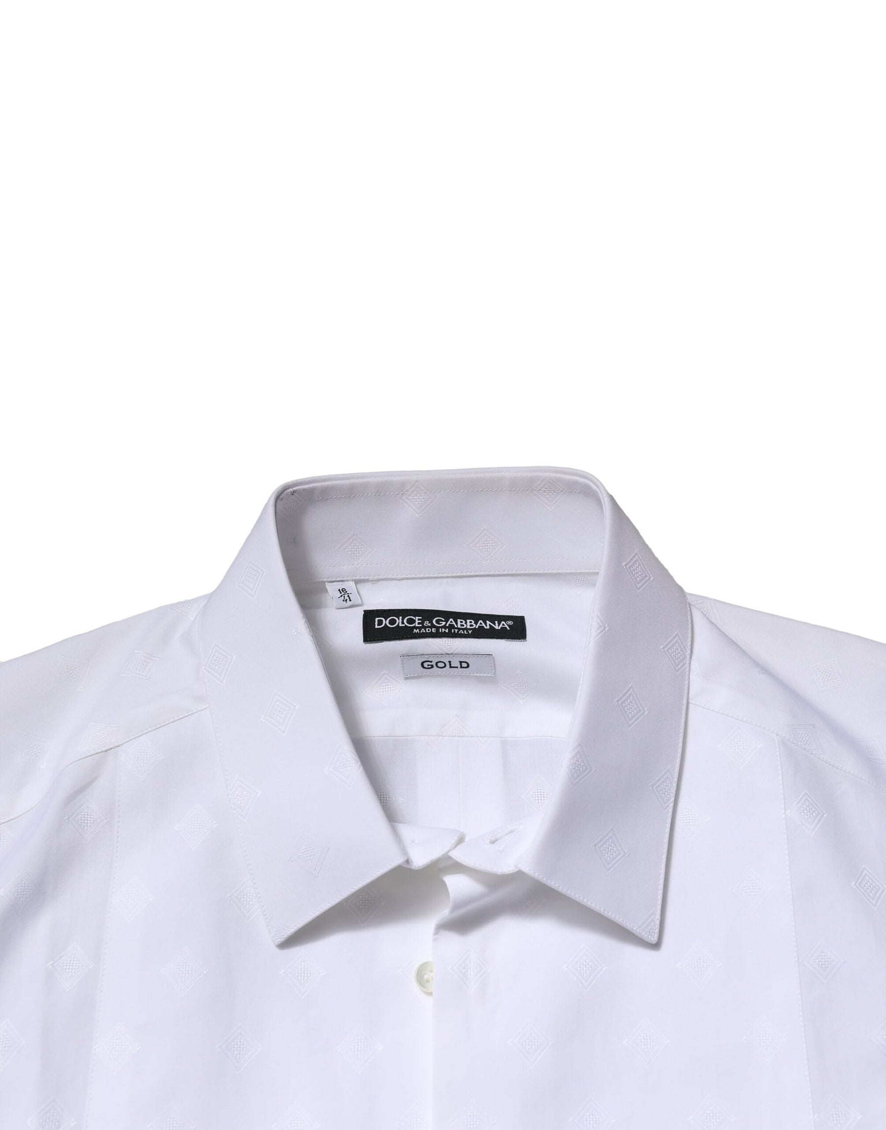 Dolce & Gabbana White Bib Cotton Poplin GOLD Formal Shirt | Regal Royce