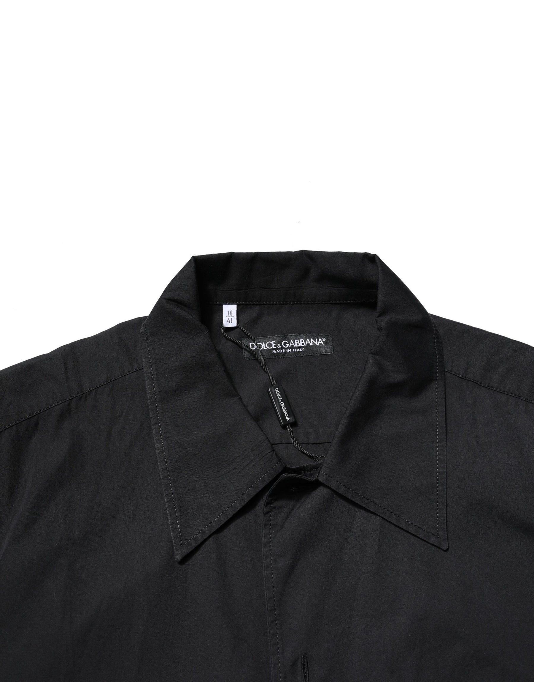 Dolce & Gabbana Black Cotton Short Sleeve Buttoned Casual Shirt | Regal Royce
