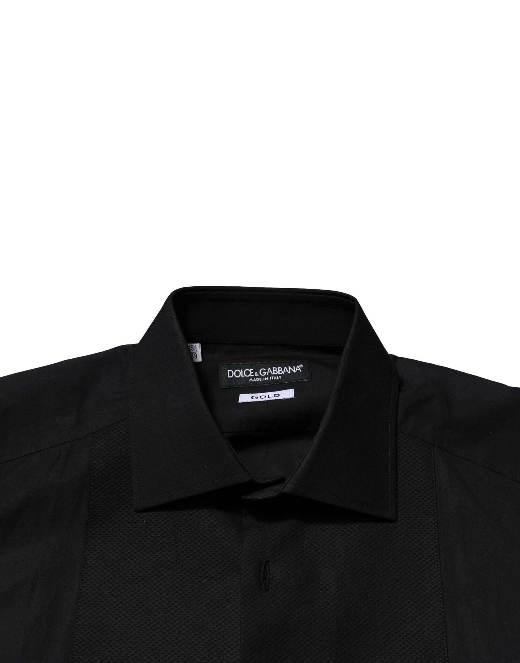 Dolce & Gabbana Black GOLD Long Sleeves Dress Formal Shirt | Regal Royce