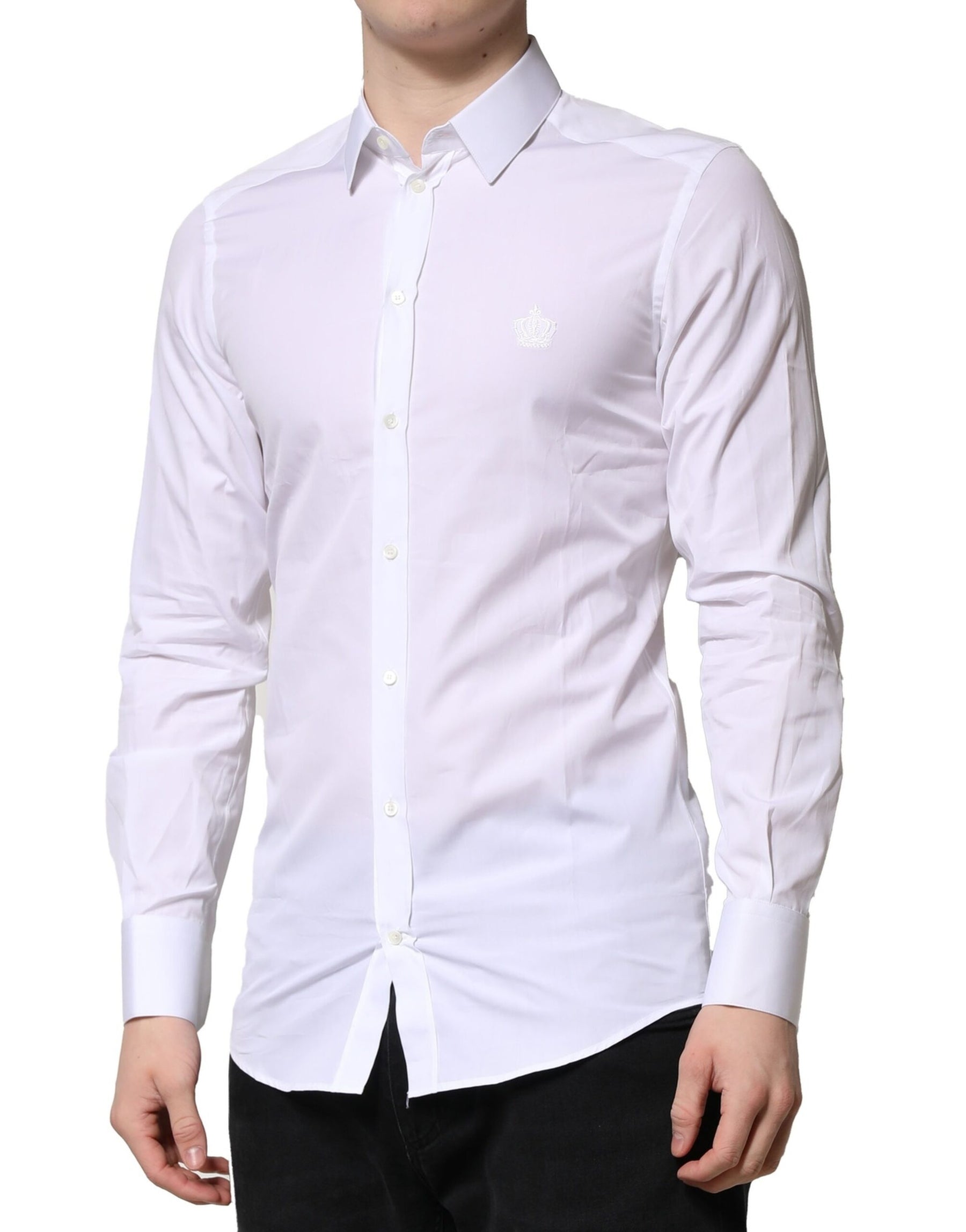 Dolce & Gabbana White GOLD Long Sleeves Men Dress Formal Shirt | Regal Royce