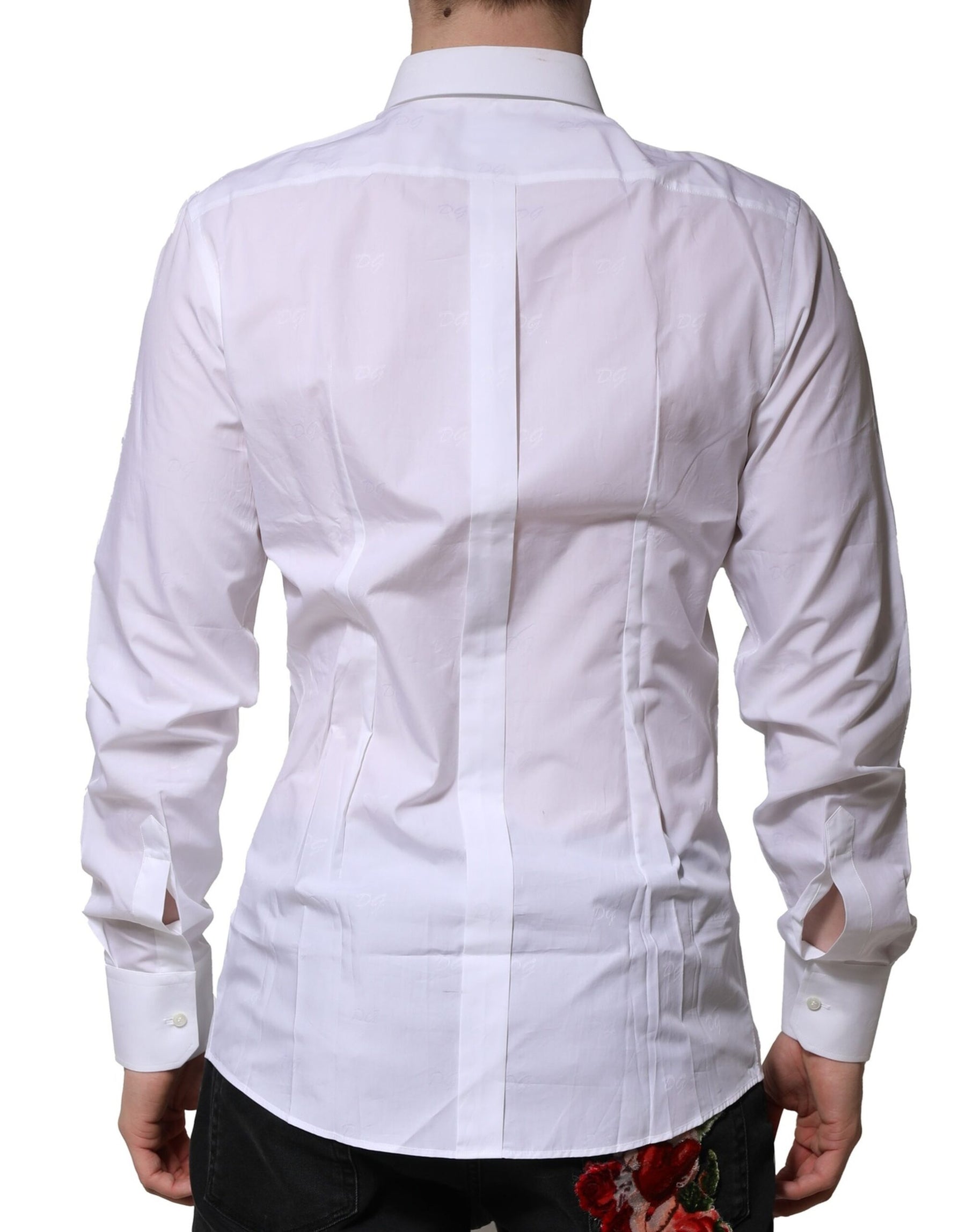 Dolce & Gabbana White GOLD Long Sleeves Dress Formal Shirt | Regal Royce