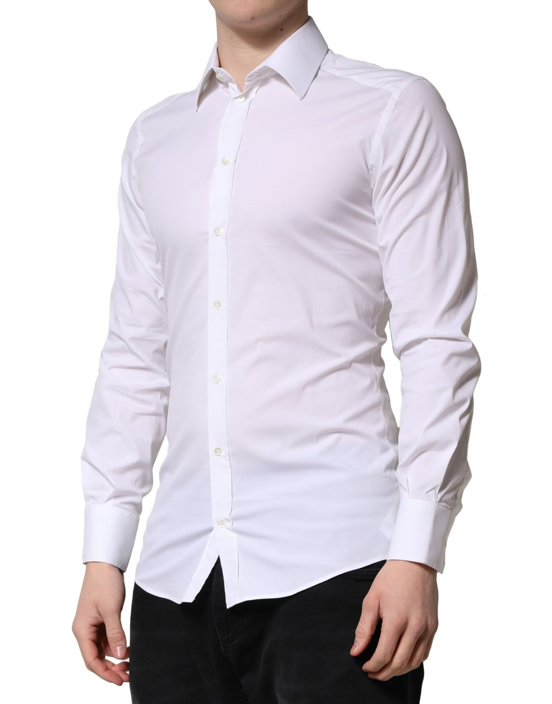 Dolce & Gabbana White GOLD Long Sleeves Men Dress Formal Shirt | Regal Royce