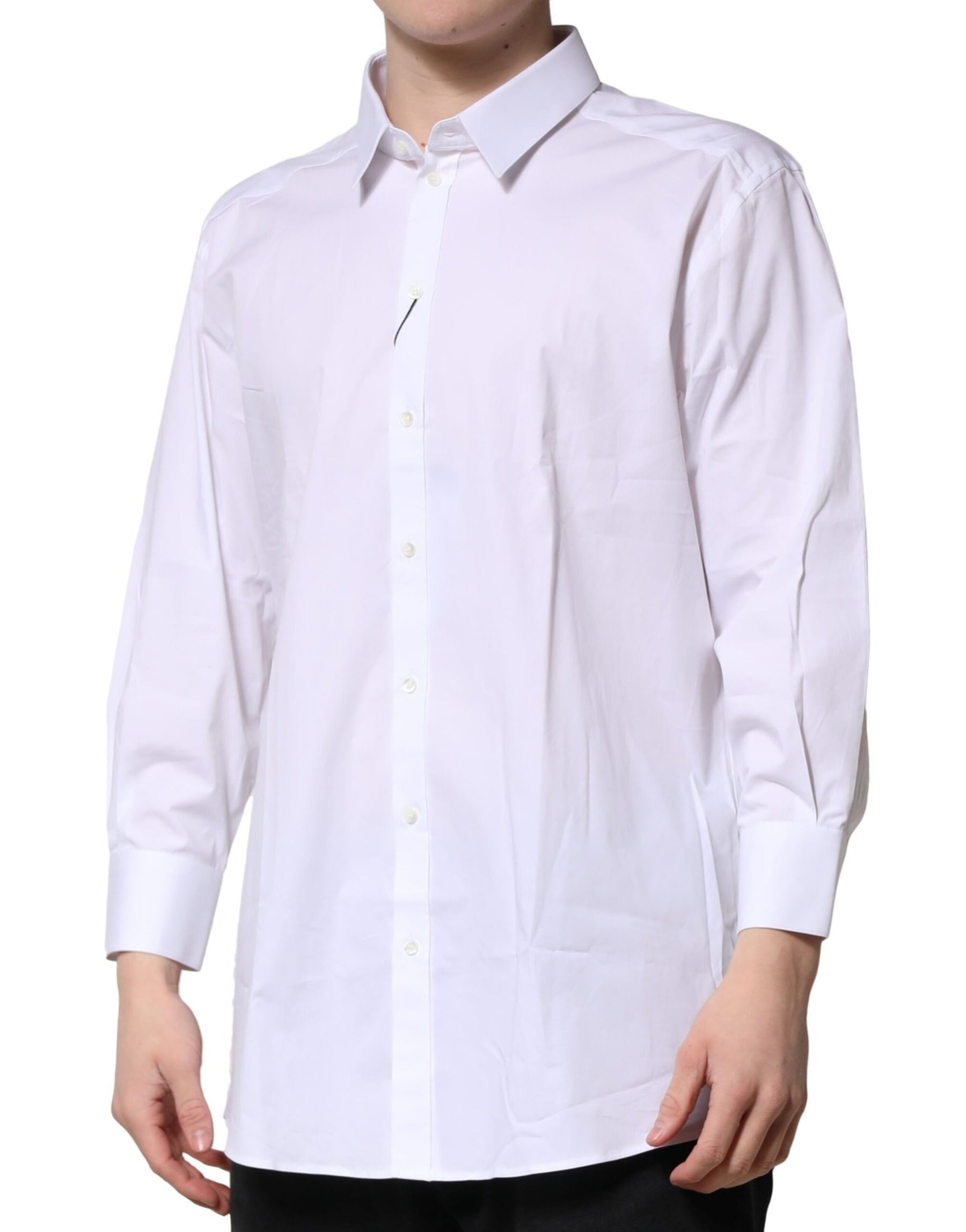 Dolce & Gabbana White GOLD Long Sleeves Dress Formal Shirt | Regal Royce