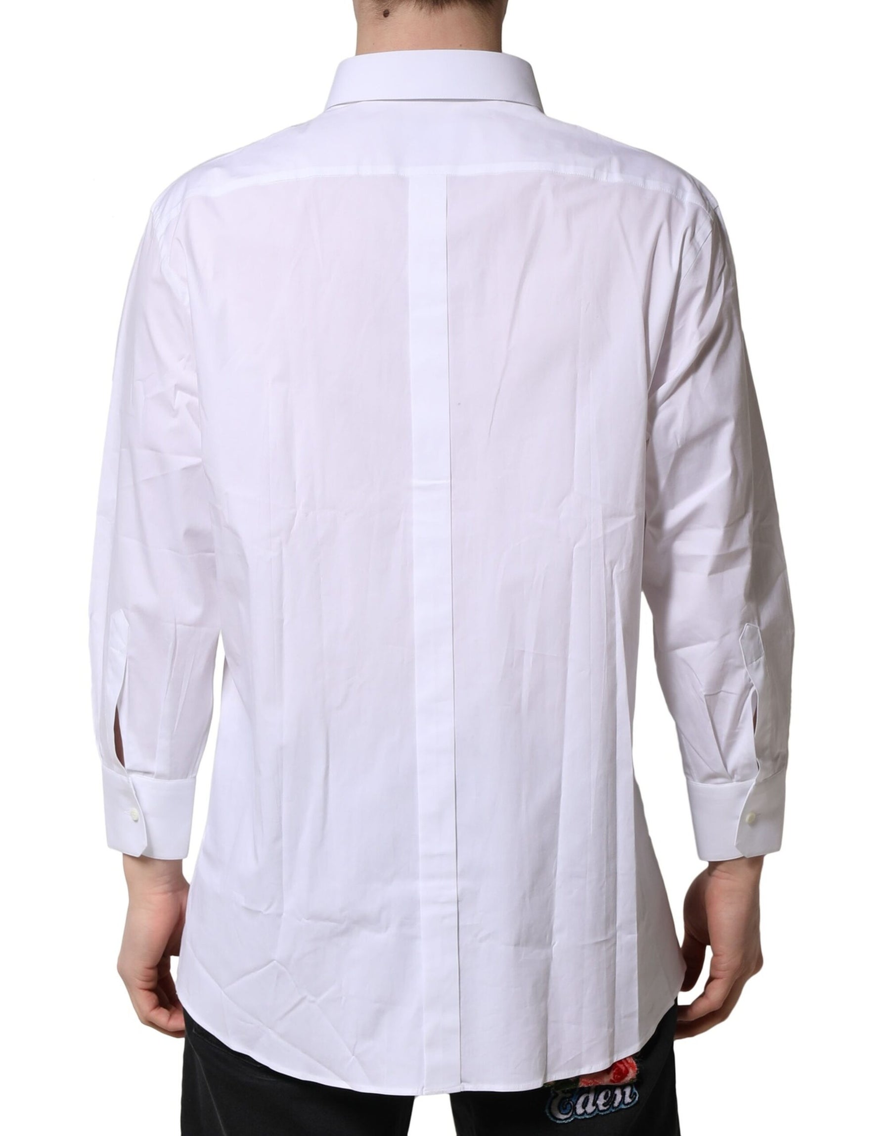Dolce & Gabbana White GOLD Long Sleeves Dress Formal Shirt | Regal Royce