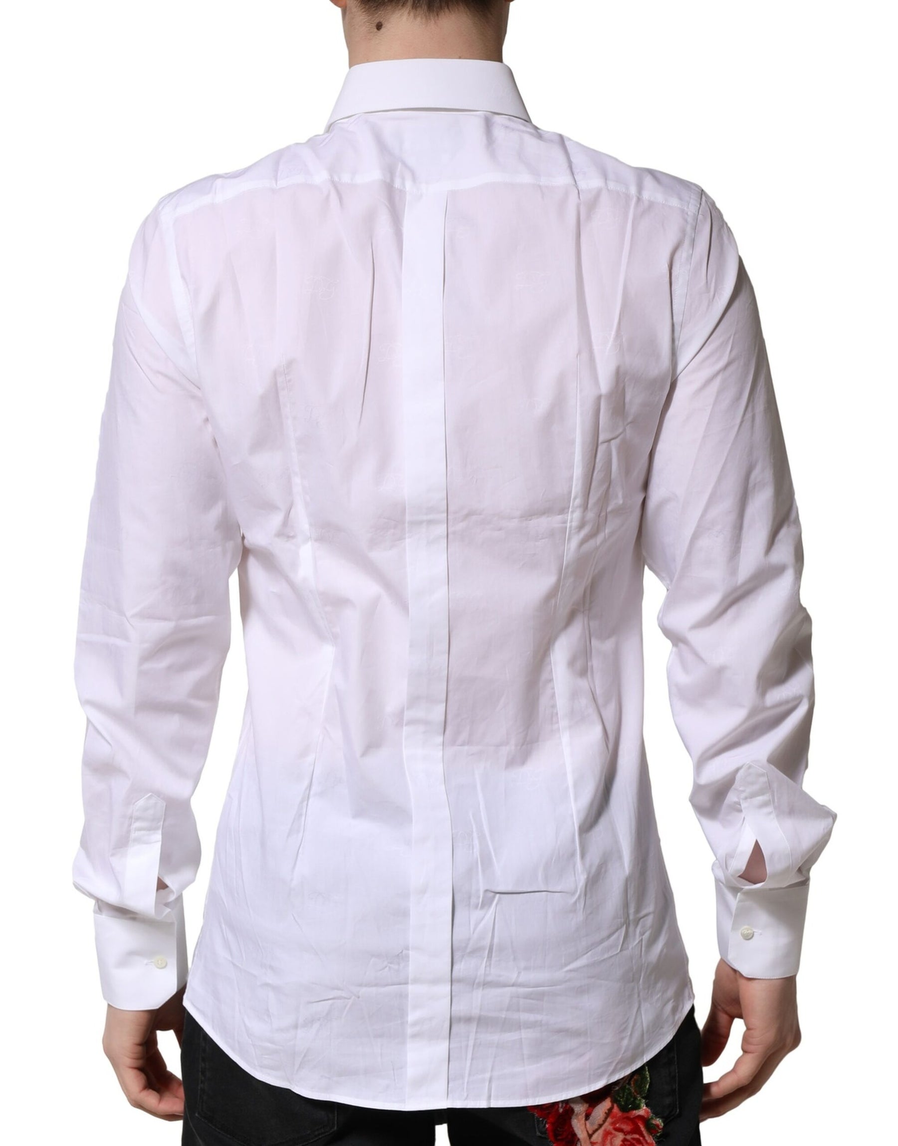 Dolce & Gabbana White GOLD Long Sleeves Dress Formal Shirt | Regal Royce