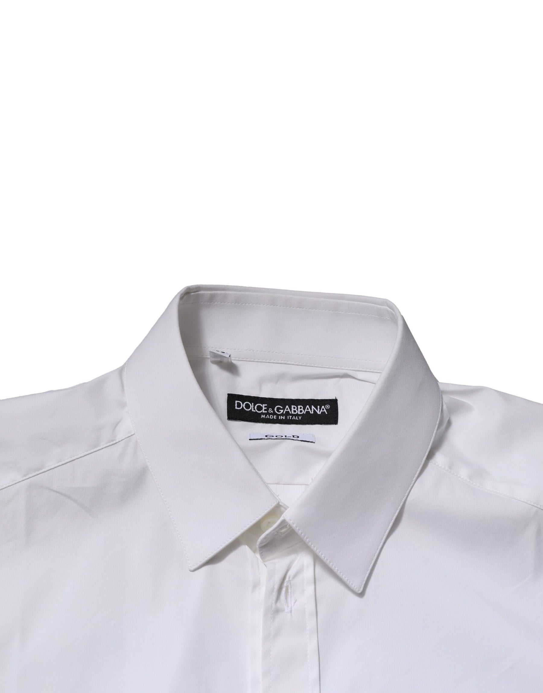 Dolce & Gabbana White GOLD Long Sleeves Dress Formal Shirt | Regal Royce