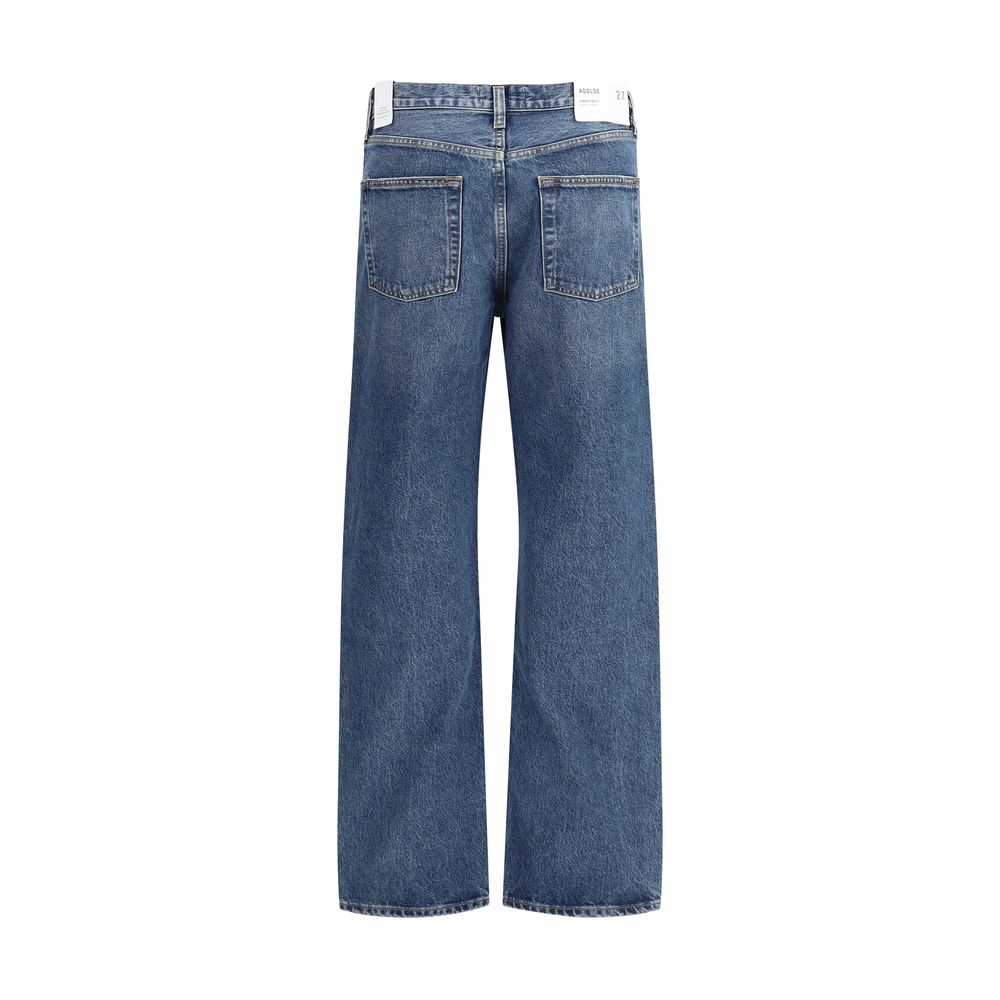 Agolde Blue Cotton Straight-Leg Jeans | Regal Royce