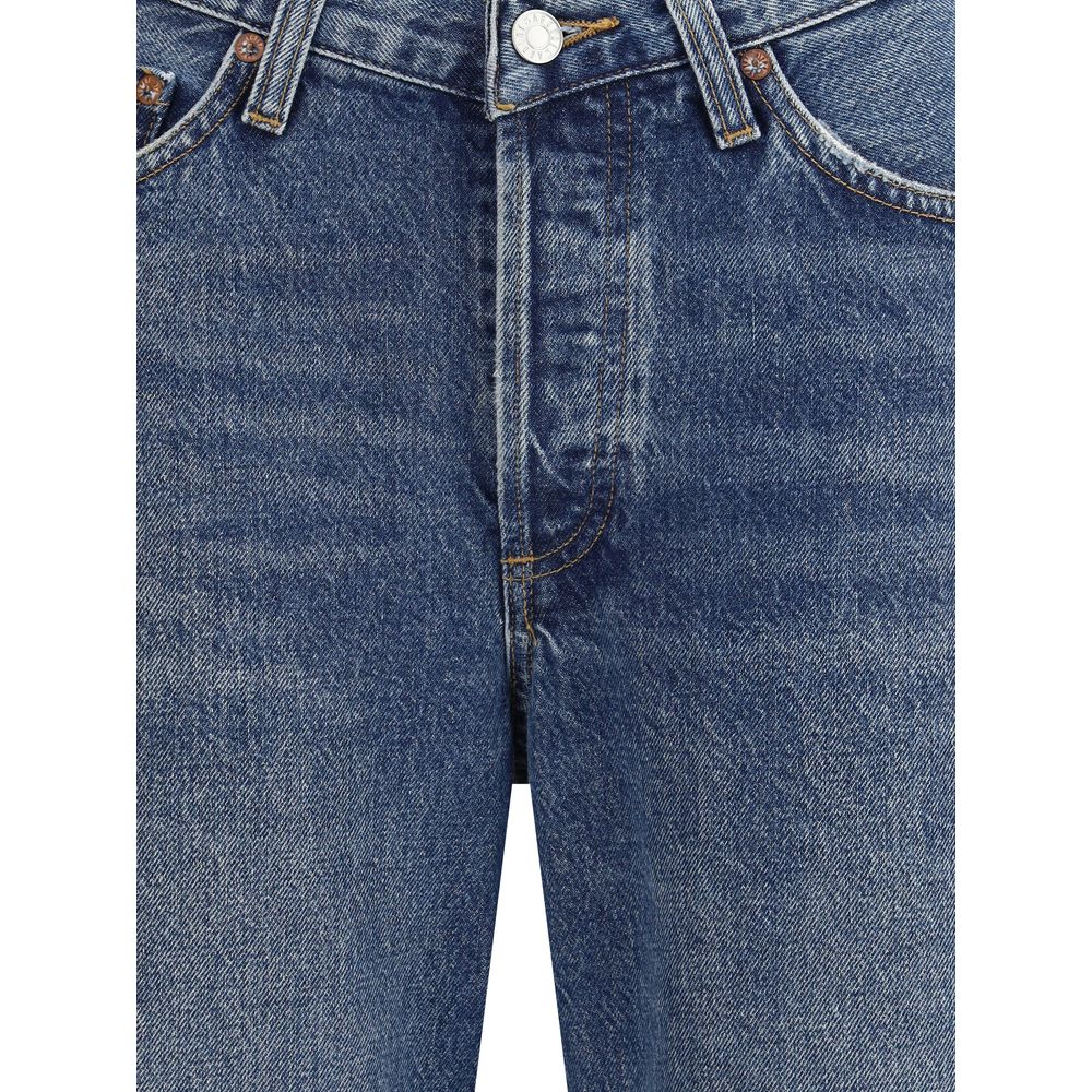 Agolde Blue Cotton Straight-Leg Jeans | Regal Royce