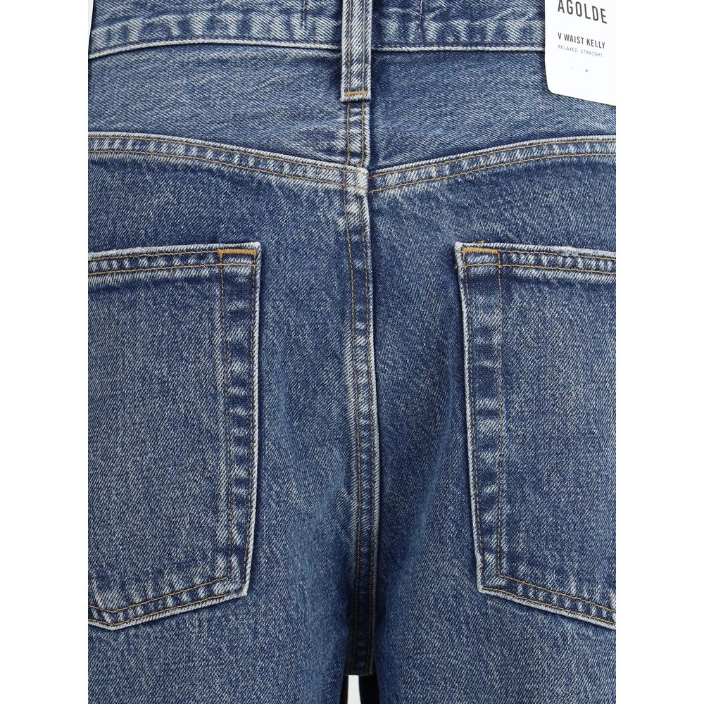 Agolde Blue Cotton Straight-Leg Jeans | Regal Royce