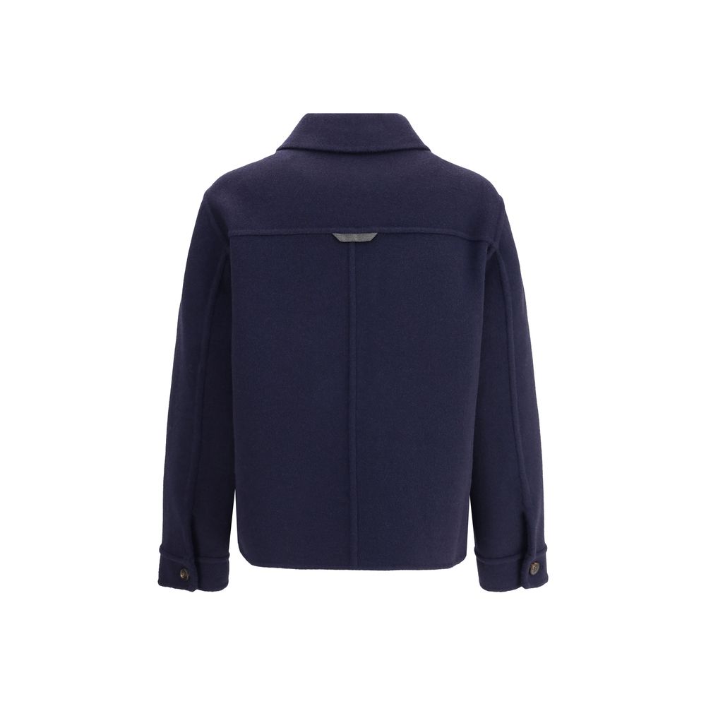 Brunello Cucinelli Blue Fleece Wool Coat | Regal Royce