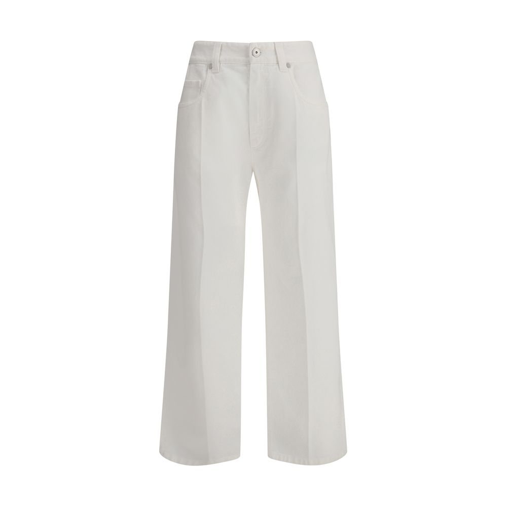 Brunello Cucinelli White Cotton Straight-Leg Jeans | Regal Royce
