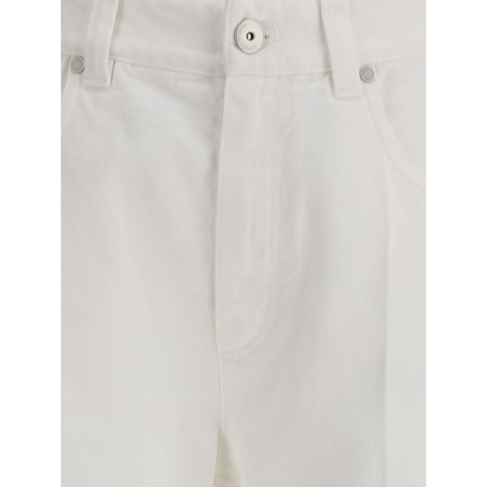 Brunello Cucinelli White Cotton Straight-Leg Jeans | Regal Royce