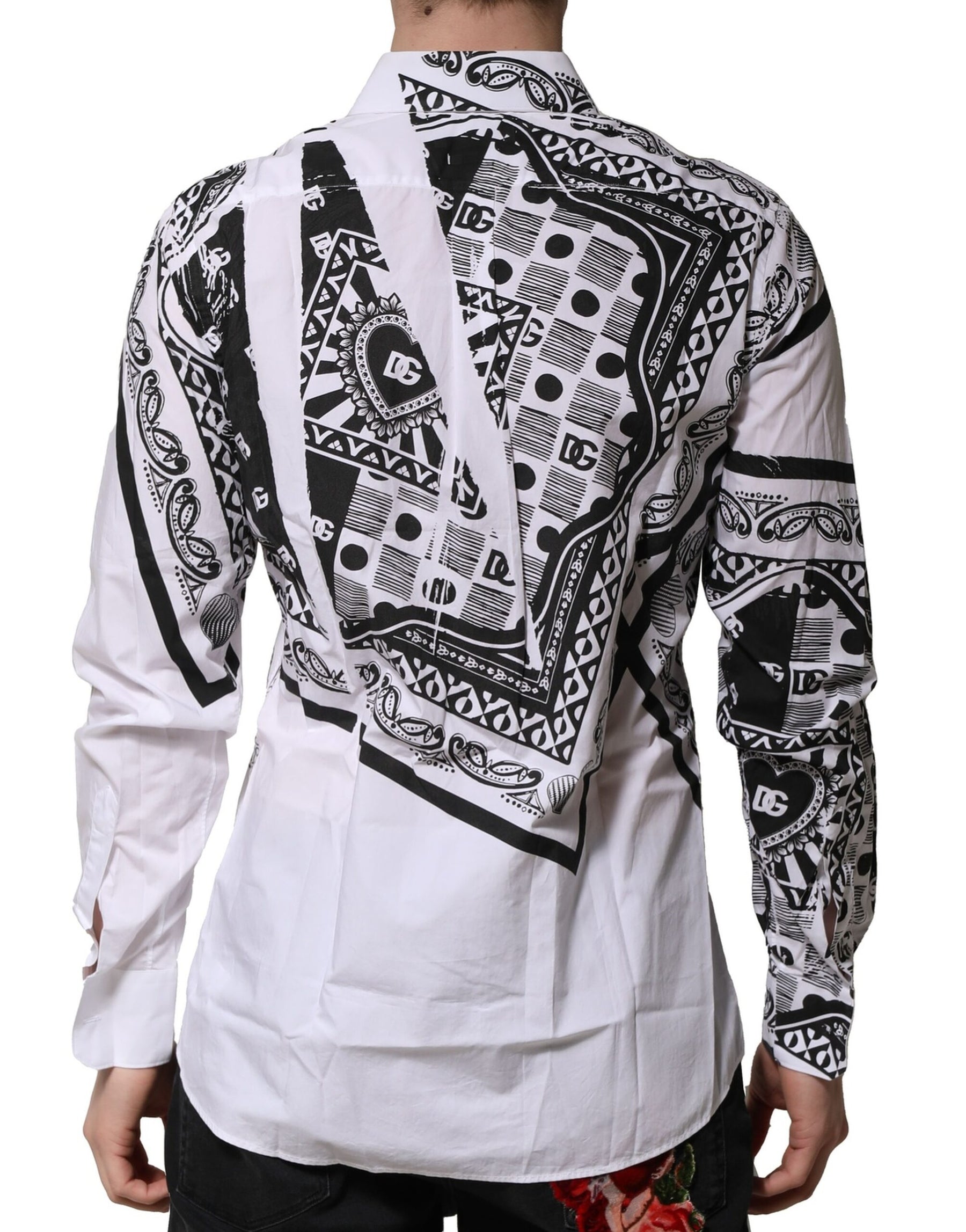 Dolce & Gabbana White MARTINI Bandana Print Formal Shirt | Regal Royce