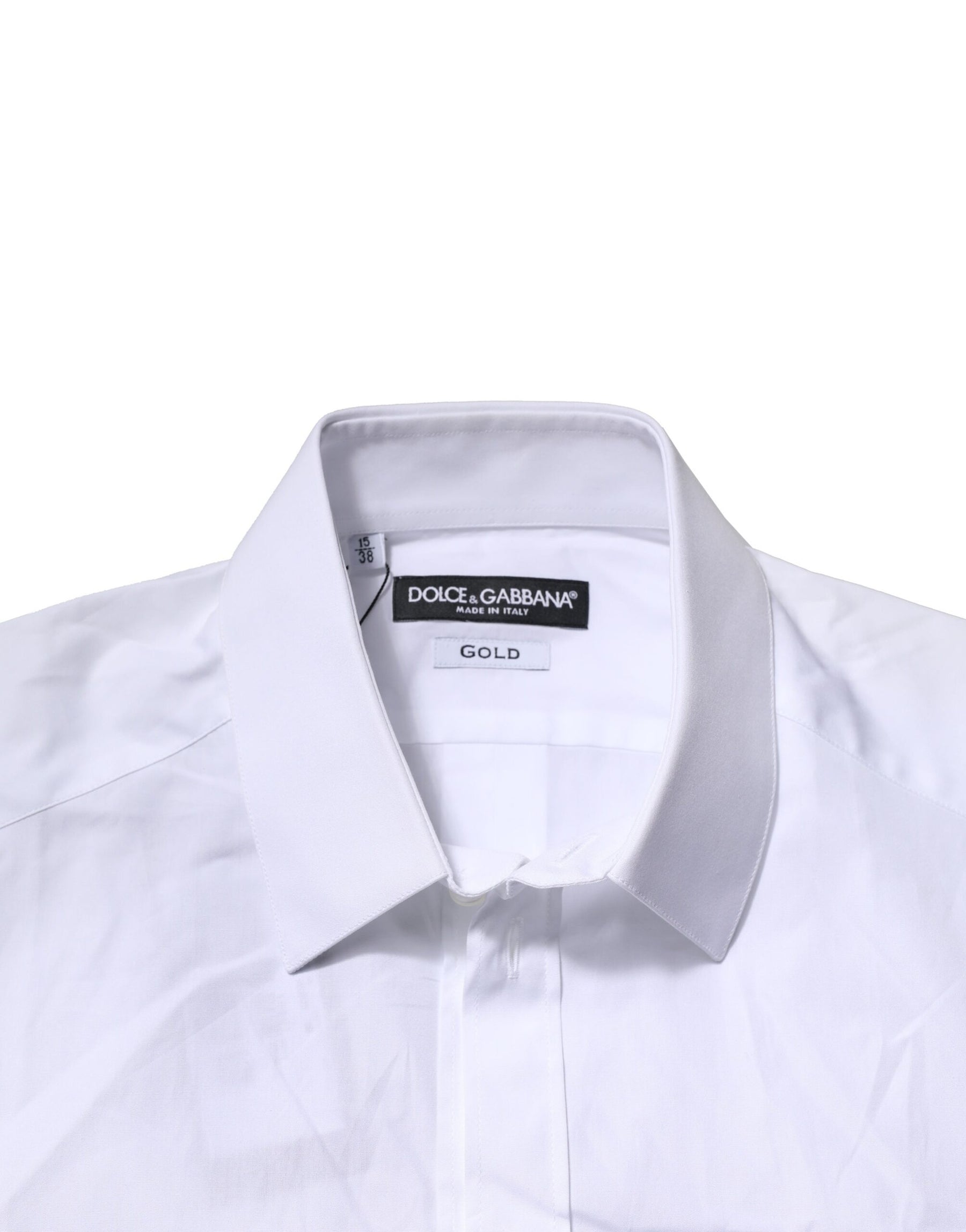 Dolce & Gabbana White Cotton Short Sleeves GOLD Casual Shirt | Regal Royce