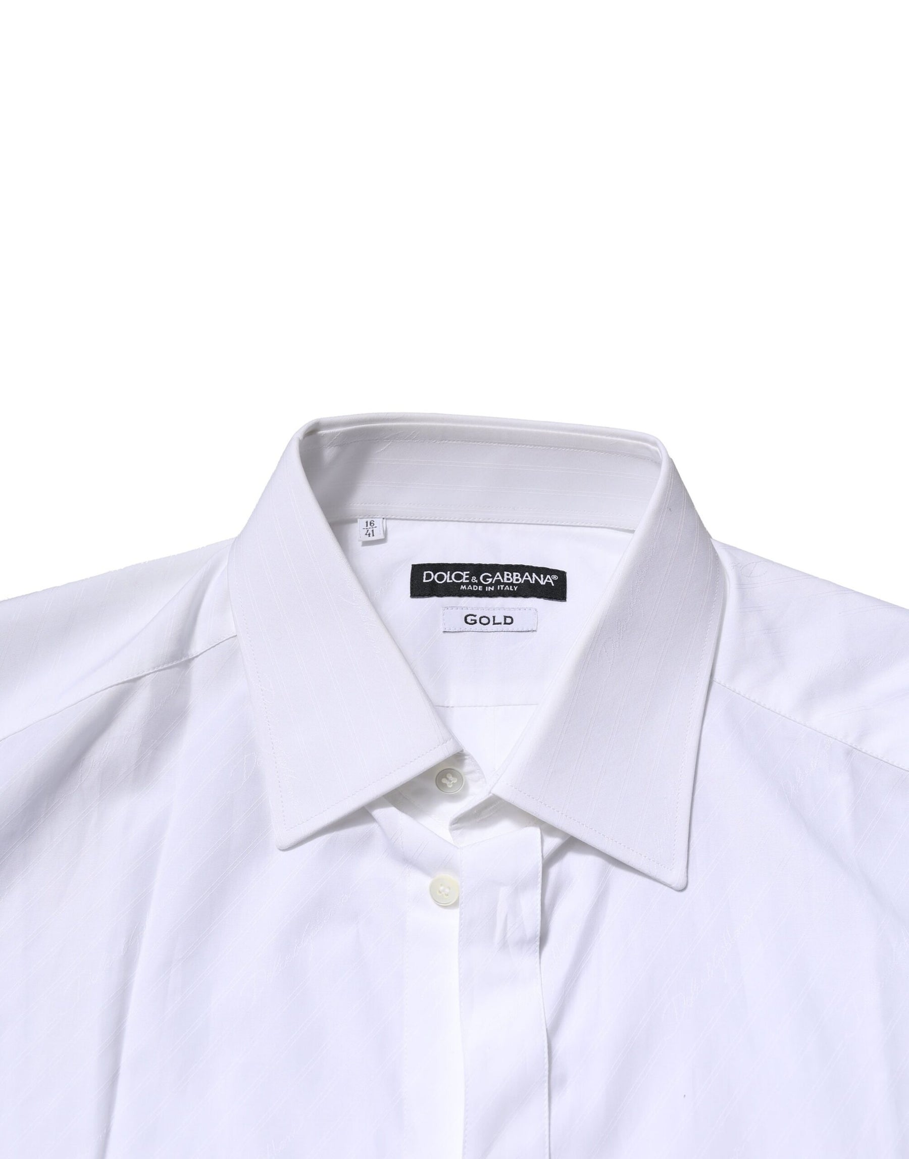 Dolce & Gabbana White GOLD Long Sleeves Men Dress Formal Shirt | Regal Royce