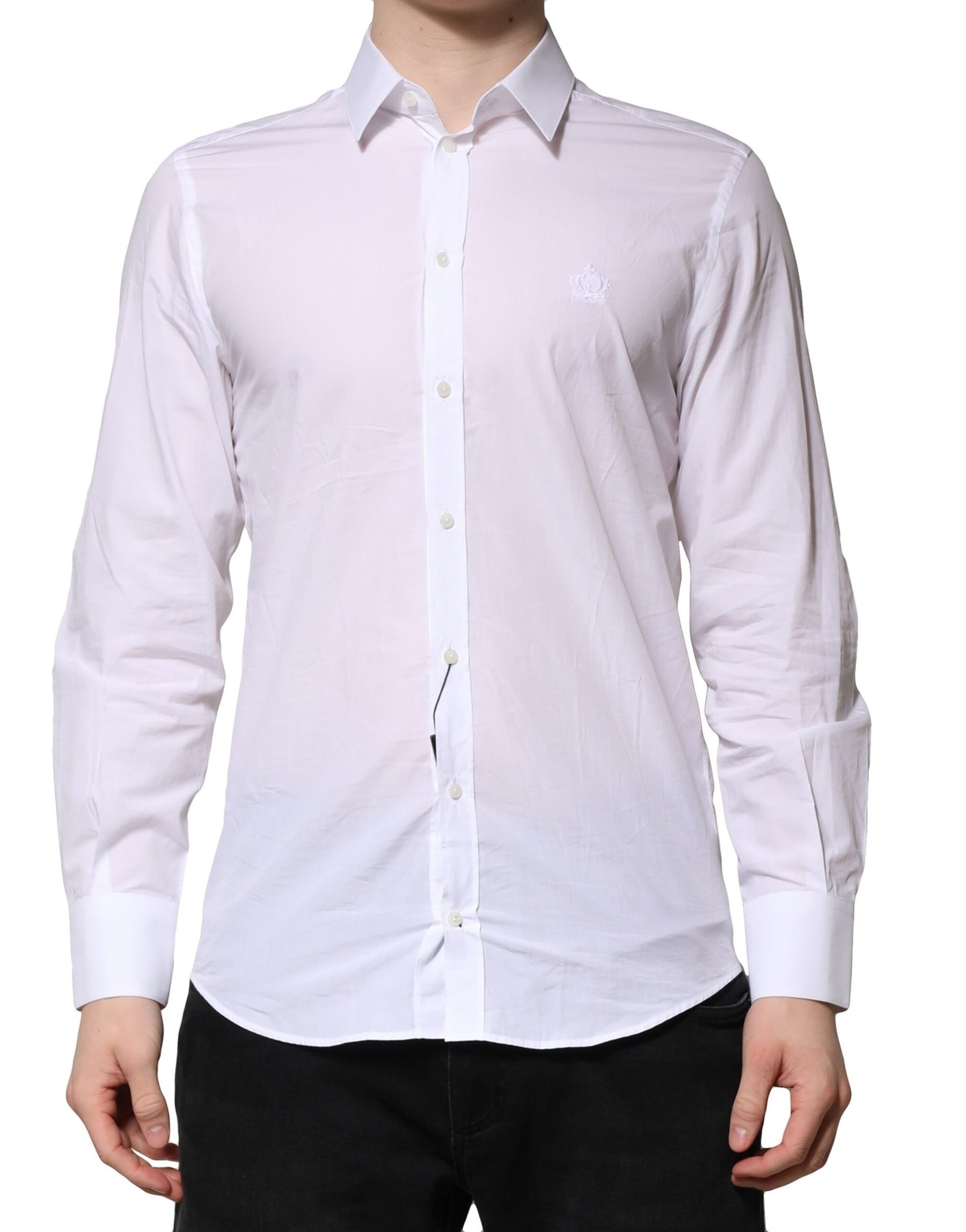 Dolce & Gabbana White MARTINI Long Sleeves Men Formal Shirt | Regal Royce