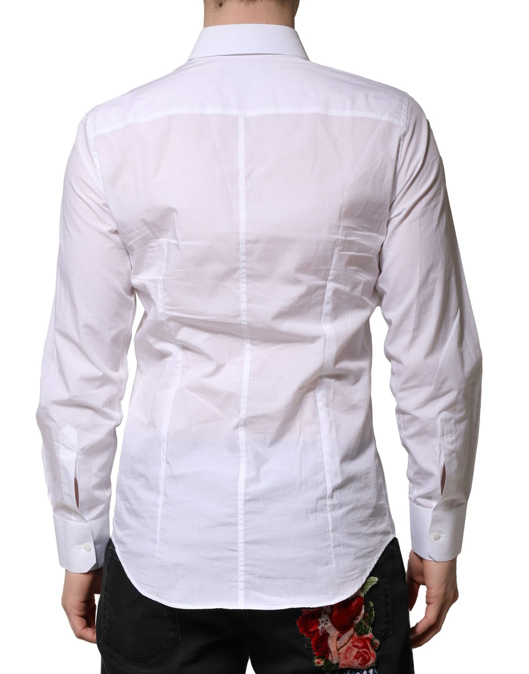 Dolce & Gabbana White MARTINI Long Sleeves Men Formal Shirt | Regal Royce