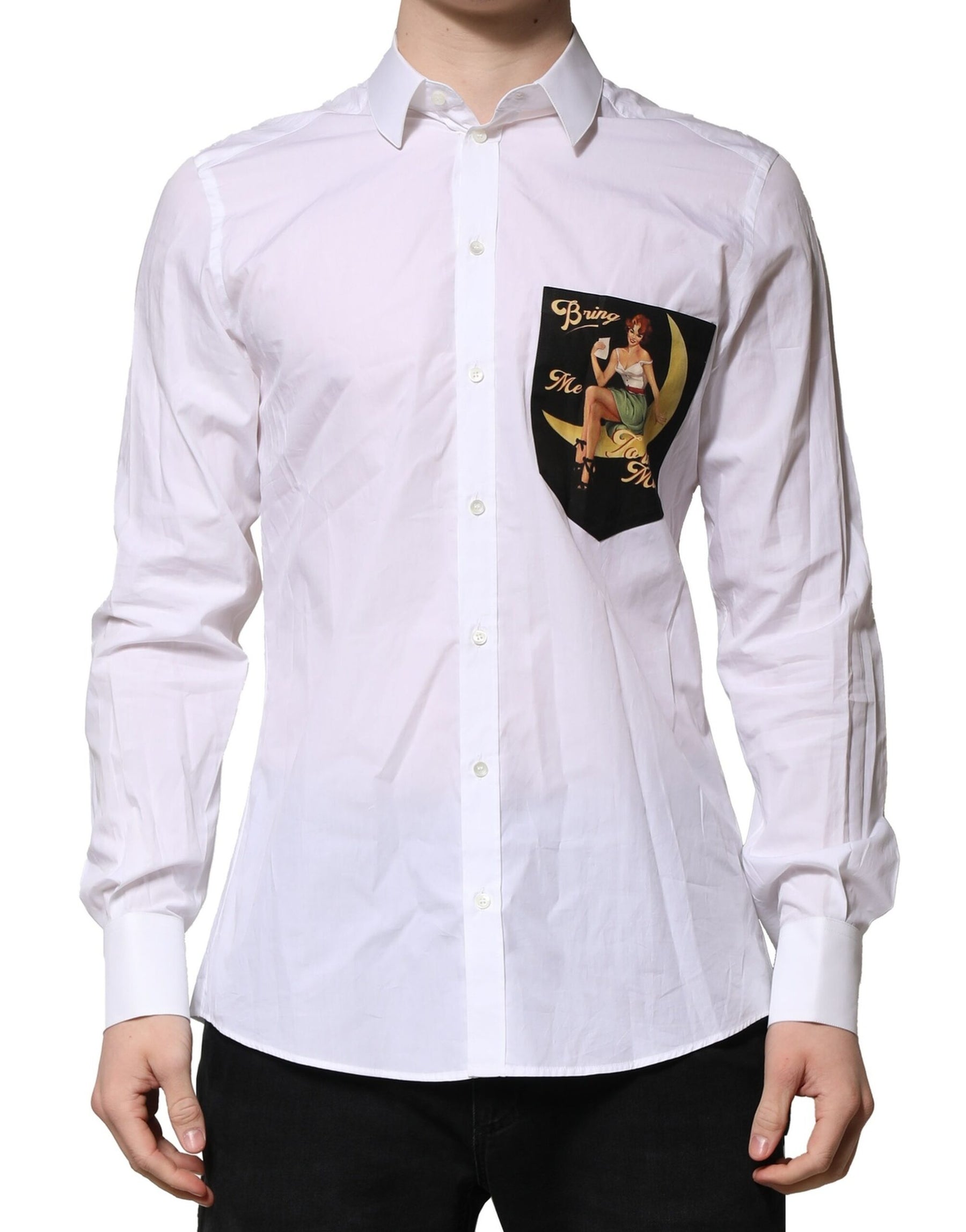 Dolce & Gabbana White MARTINI Long Sleeves Men Formal Shirt | Regal Royce