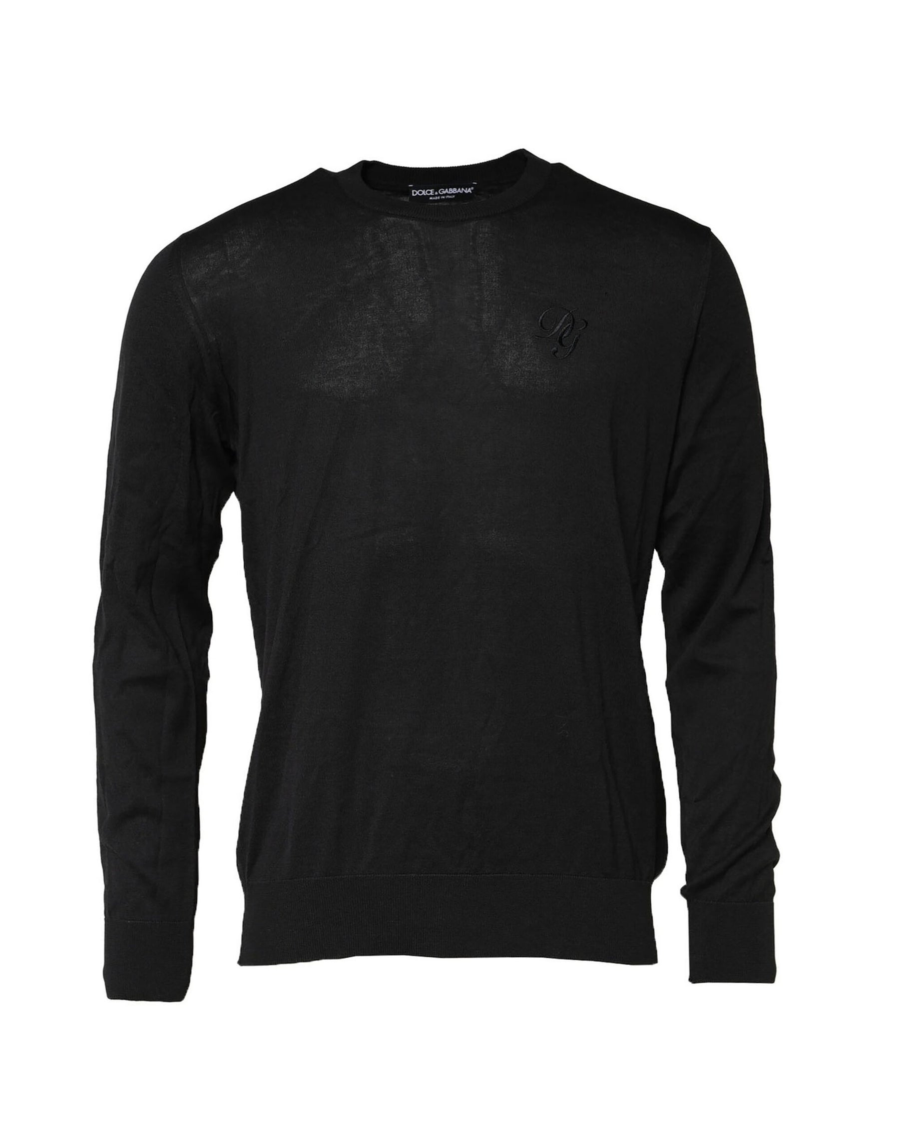Dolce & Gabbana Black Cotton DG Logo Men Sweatshirt Sweater | Regal Royce