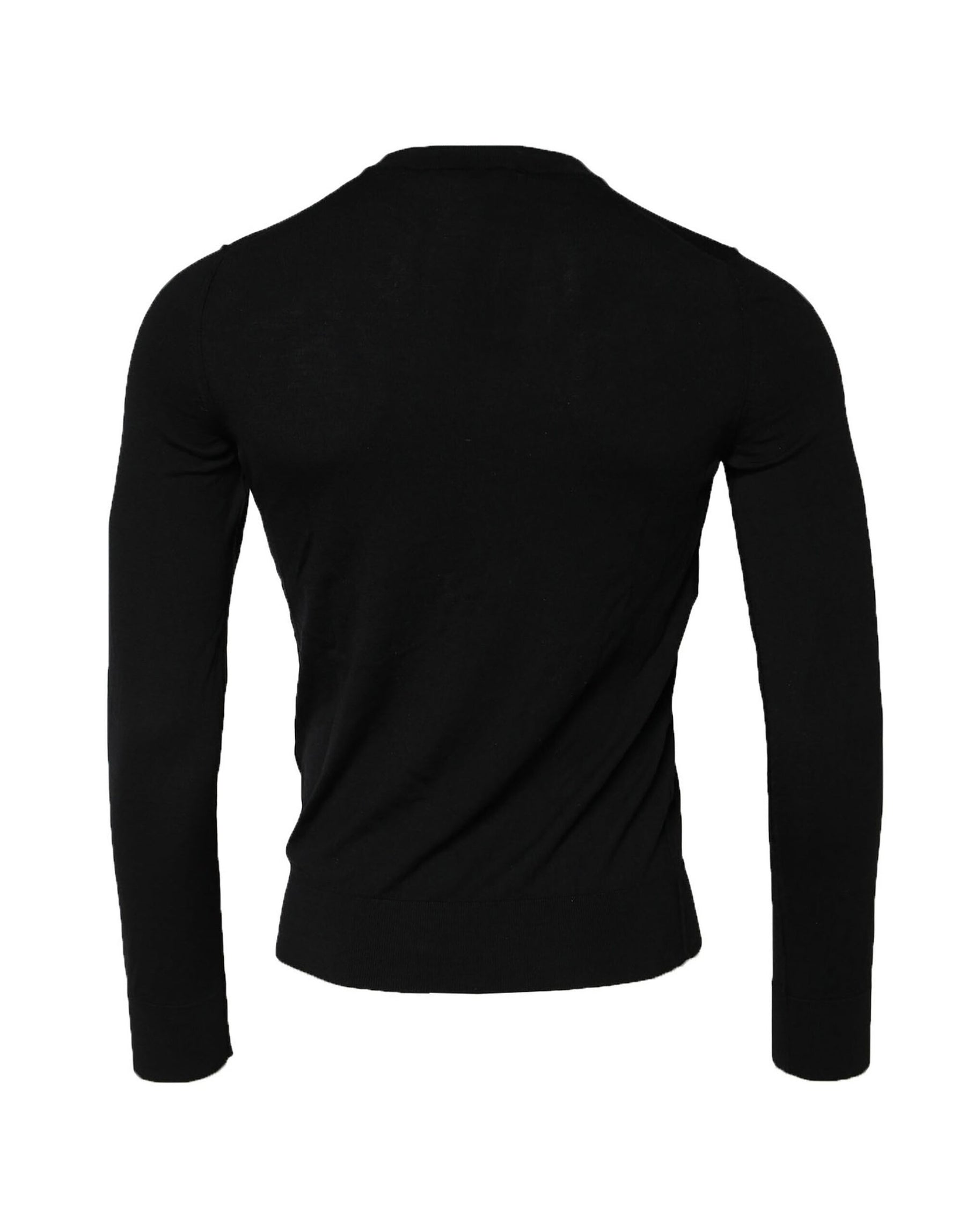 Dolce & Gabbana Black Long Sleeve Crew Neck Pullover Sweater | Regal Royce