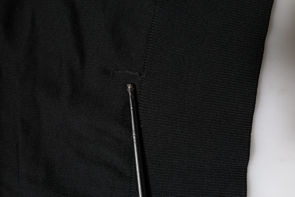 Dolce & Gabbana Black Long Sleeve Crew Neck Pullover Sweater