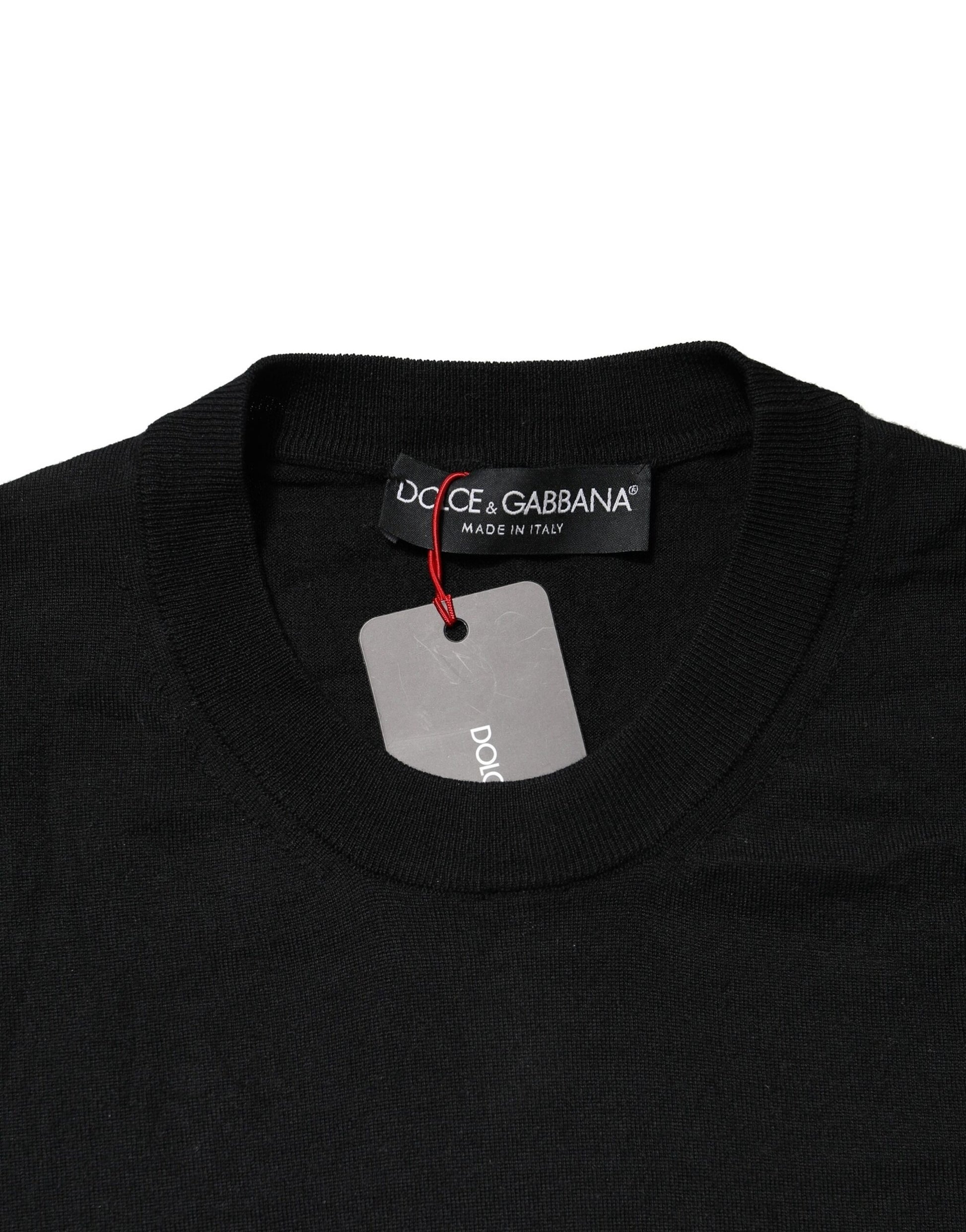 Dolce & Gabbana Black Long Sleeve Crew Neck Pullover Sweater