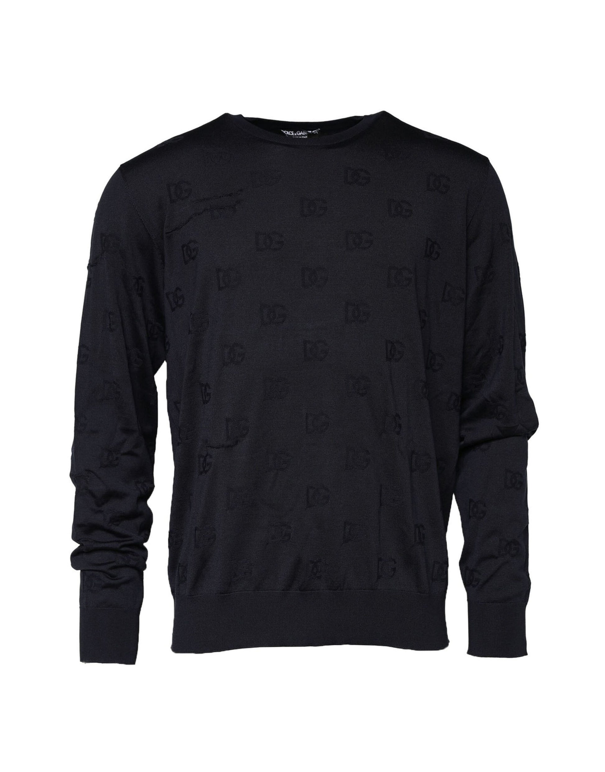 Dolce & Gabbana Black Silk Crew Neck Sweatshirt Sweater