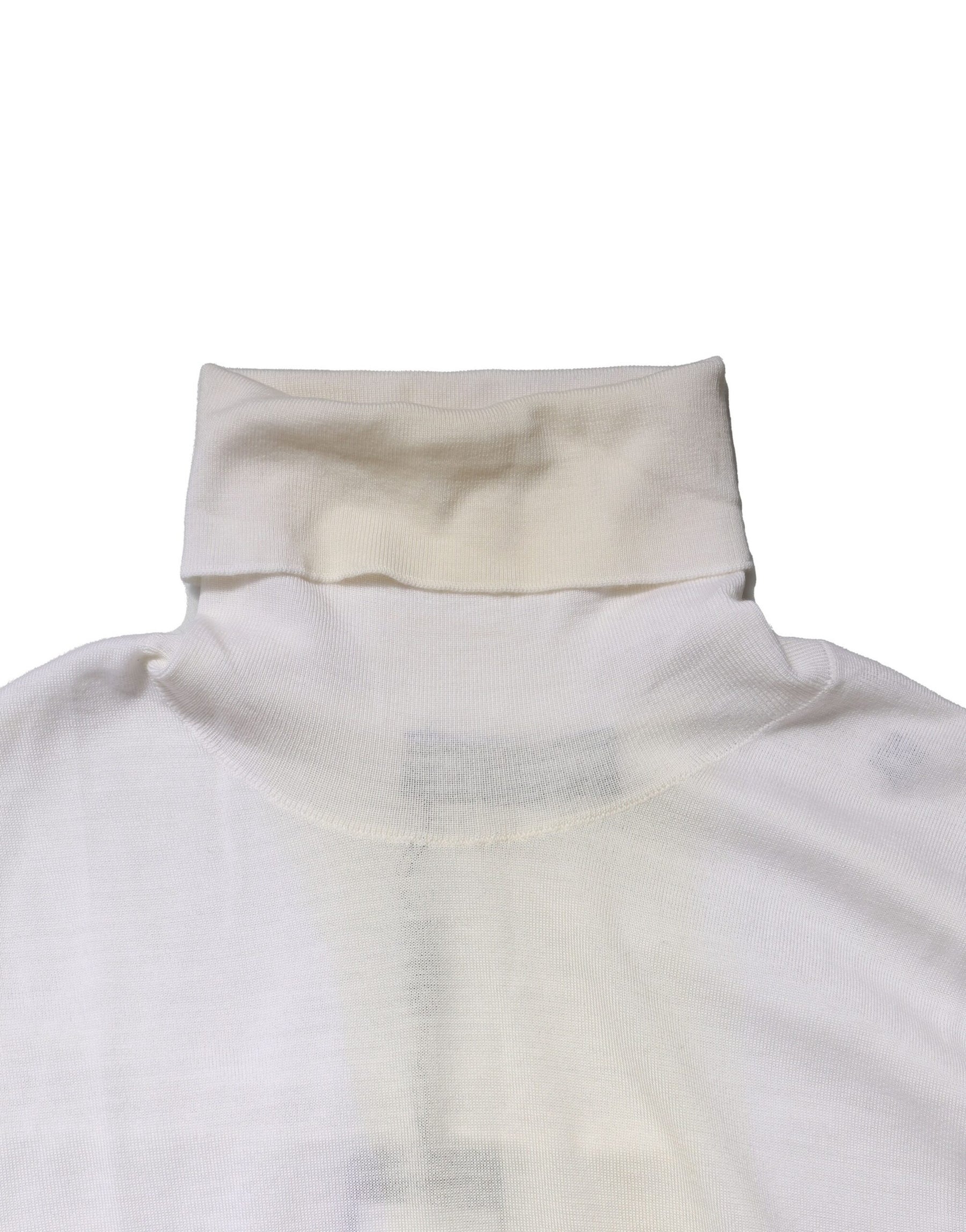 Dolce & Gabbana White Wool Turtleneck Men Sweatshirt Sweater | Regal Royce