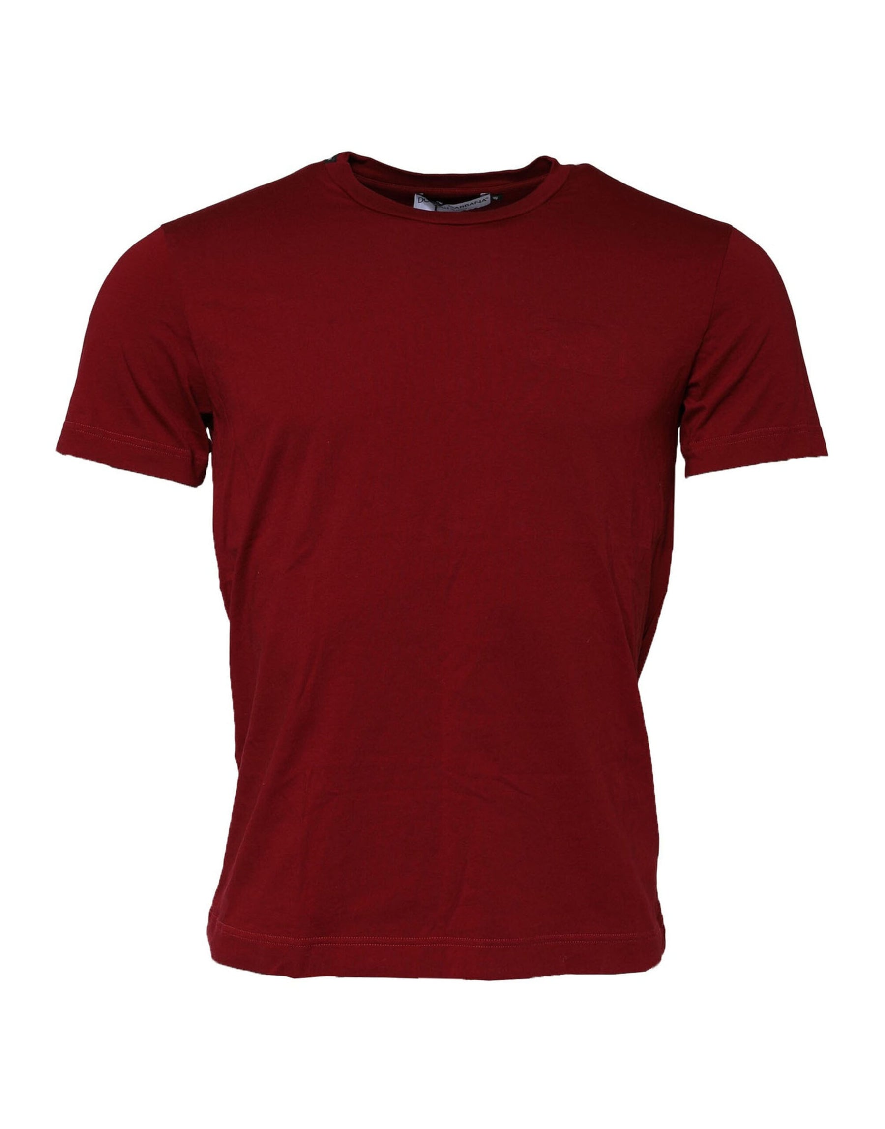 Dolce & Gabbana Dark Red Men Crew Neck Short Sleeve T-shirt | Regal Royce