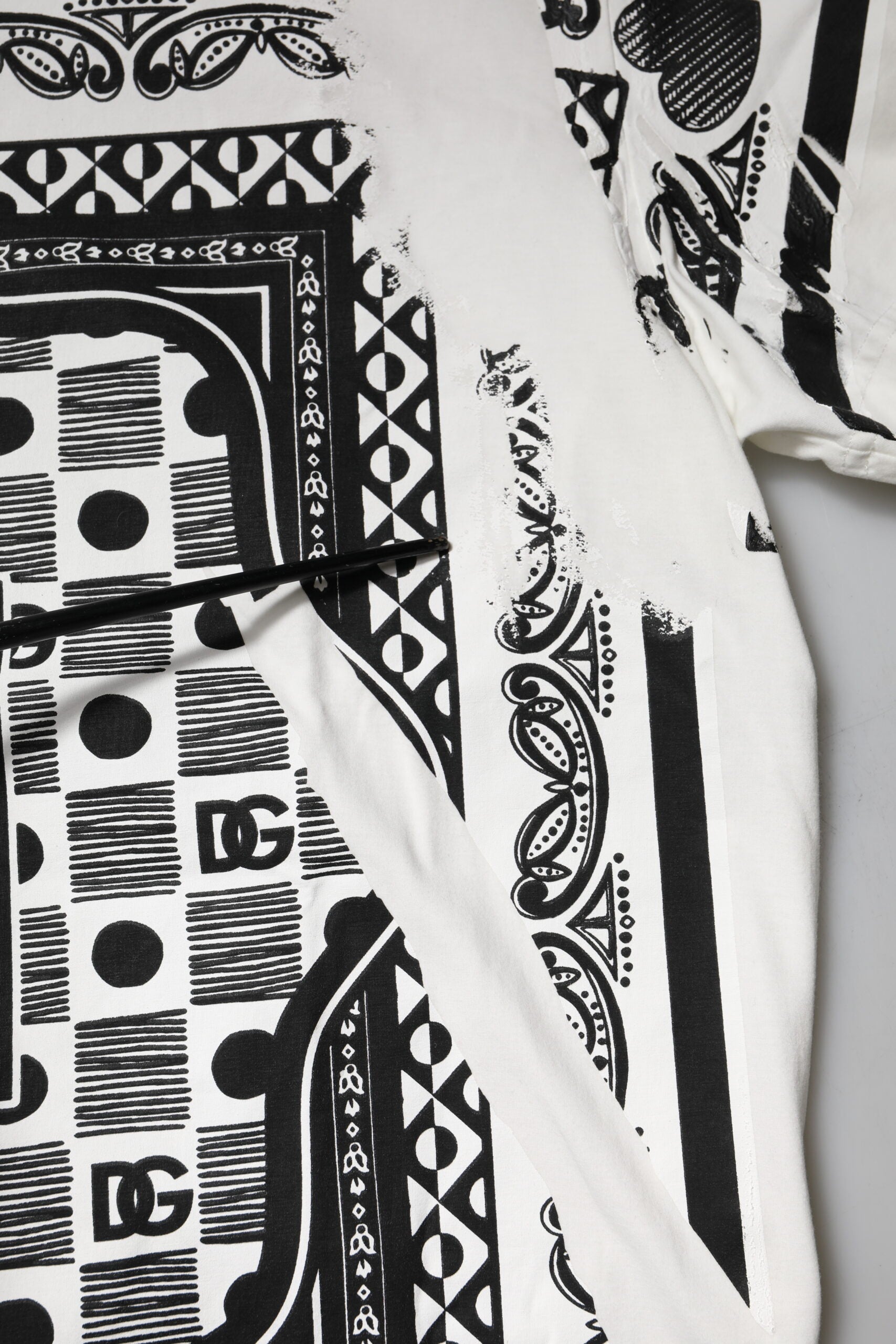 Dolce & Gabbana White Bandana Cotton Men Crew Neck T-shirt | Regal Royce