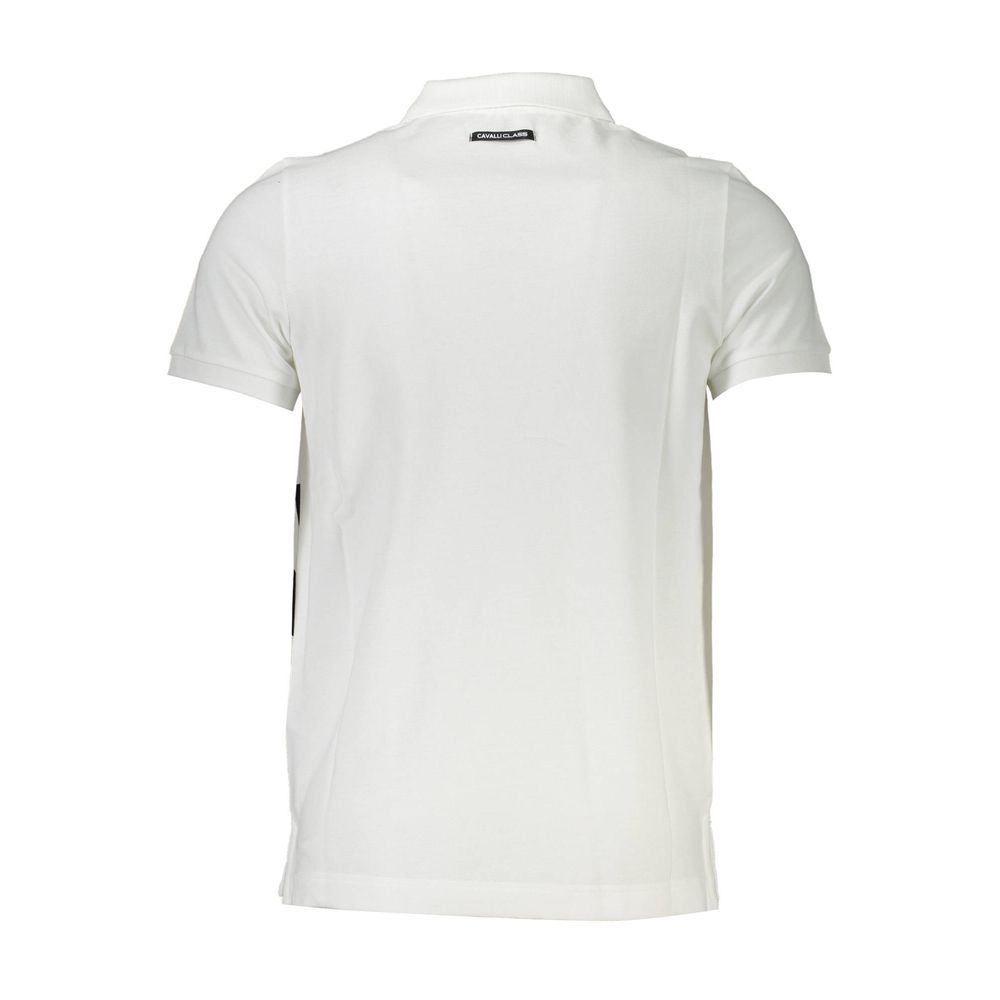 Cavalli Class Bianco Cotton Men Polo | Regal Royce