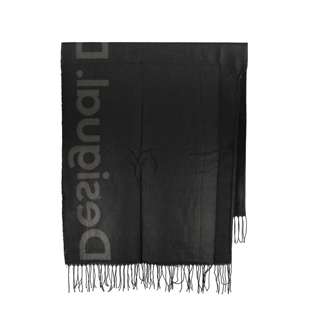 Desigual Black Polyester Women Poncho | Regal Royce