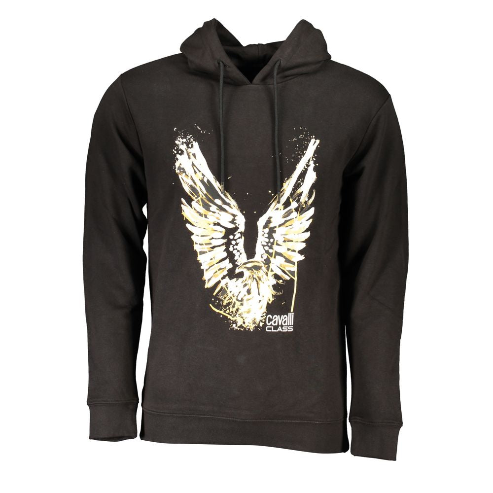 Cavalli Class "Nero Cotton Men Hoodie" | Regal Royce