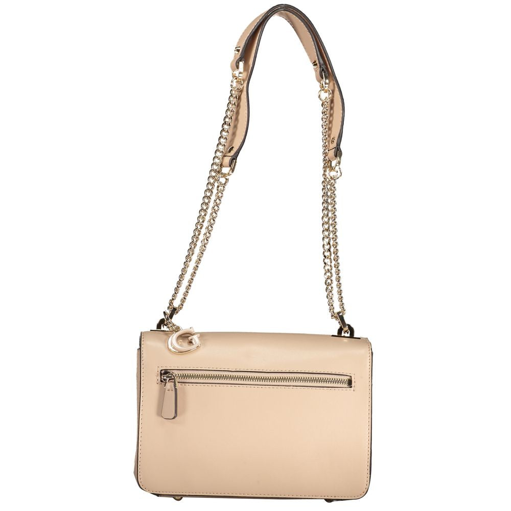 Guess Jeans Beige Polyurethane Women Handbag | Regal Royce