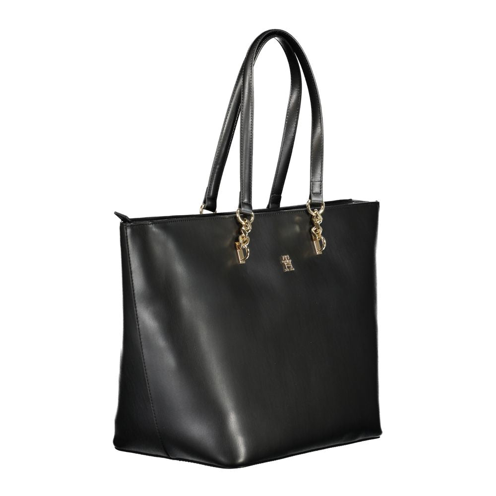 Tommy Hilfiger Black Polyurethane Women Handbag | Regal Royce