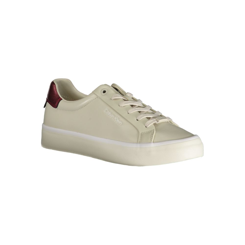 Calvin Klein Beige Leather Women Sneaker | Regal Royce