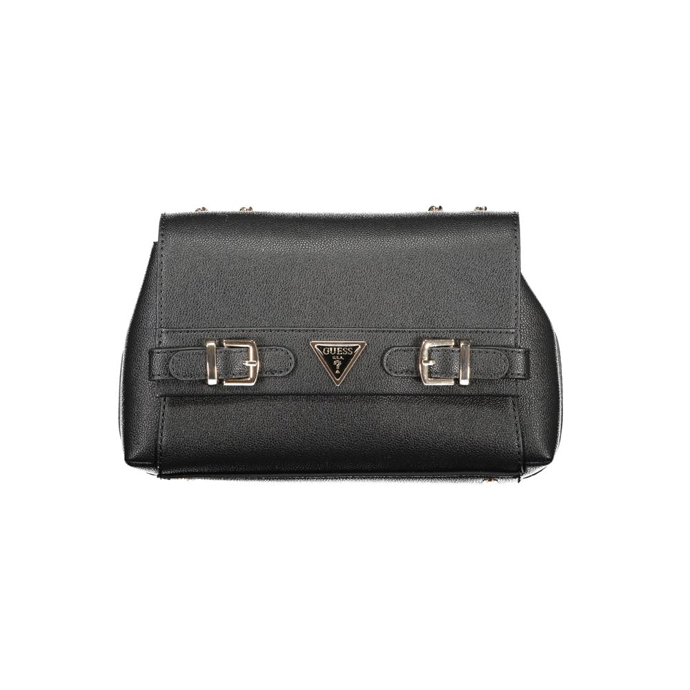 Guess Jeans Black Polyurethane Women Handbag | Regal Royce
