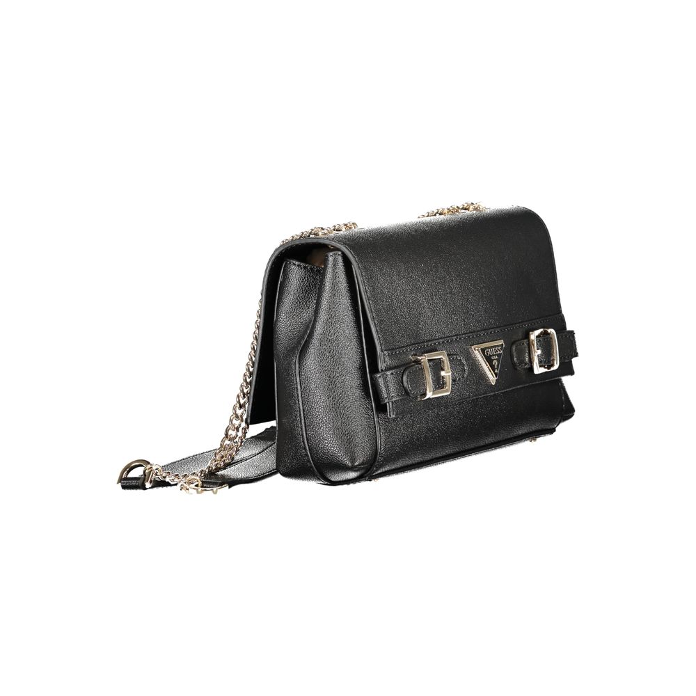Guess Jeans Black Polyurethane Women Handbag | Regal Royce