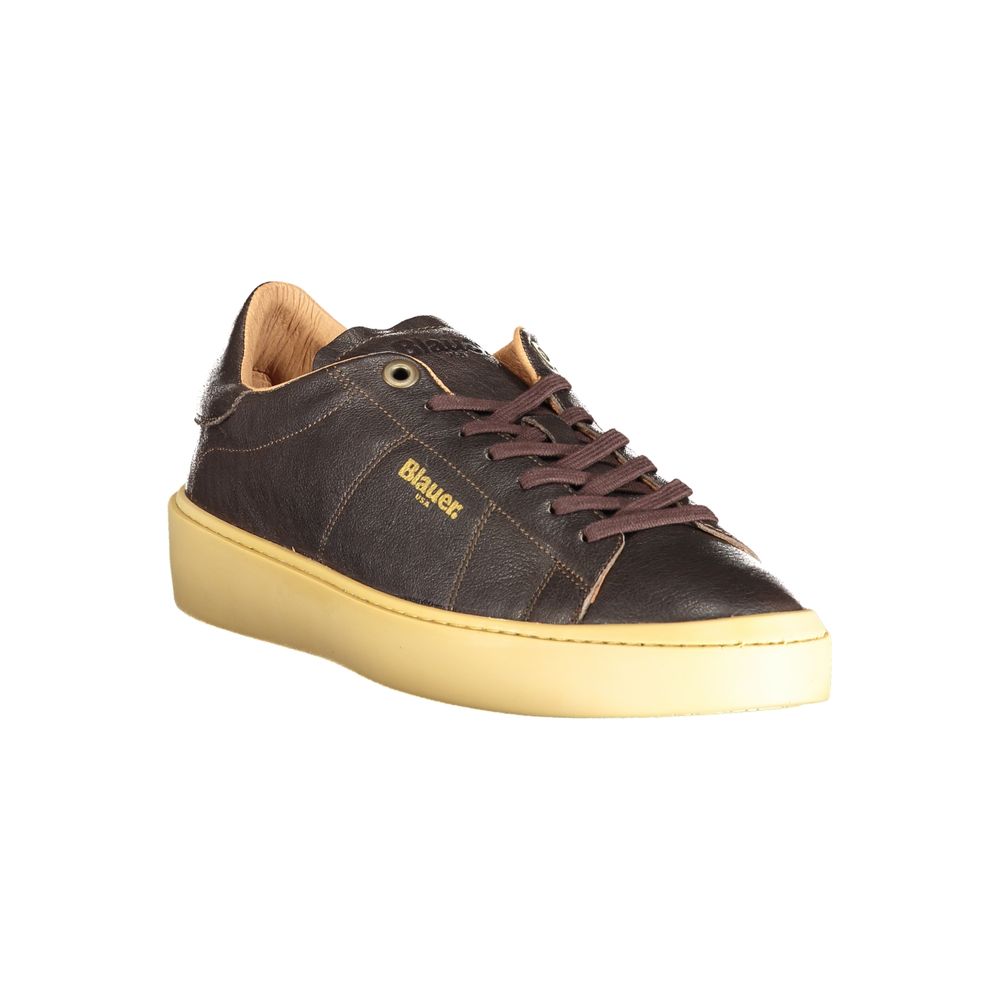 Blauer Marrone Leather Men Sneaker | Regal Royce