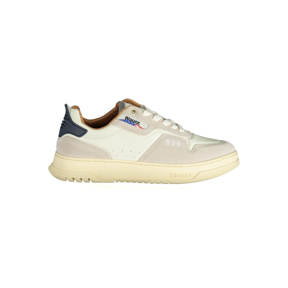 Blauer White Polyurethane Men Sneaker | Regal Royce