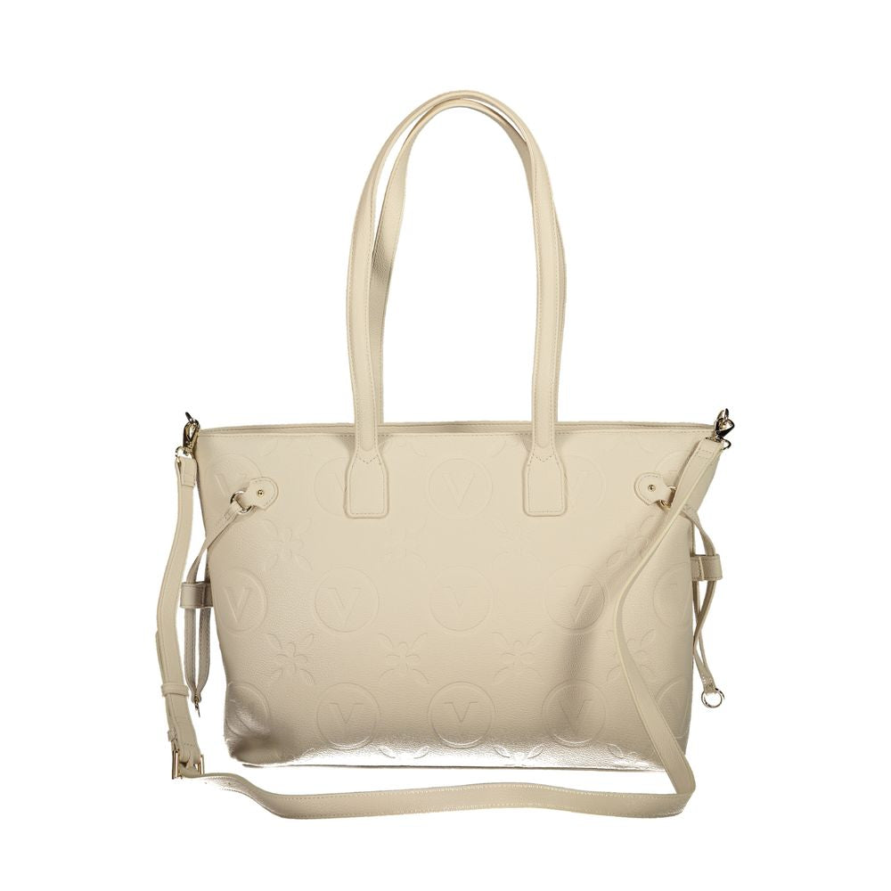 Mario Valentino Beige Polyurethane Women's Bag with Adjustable Straps | Regal Royce