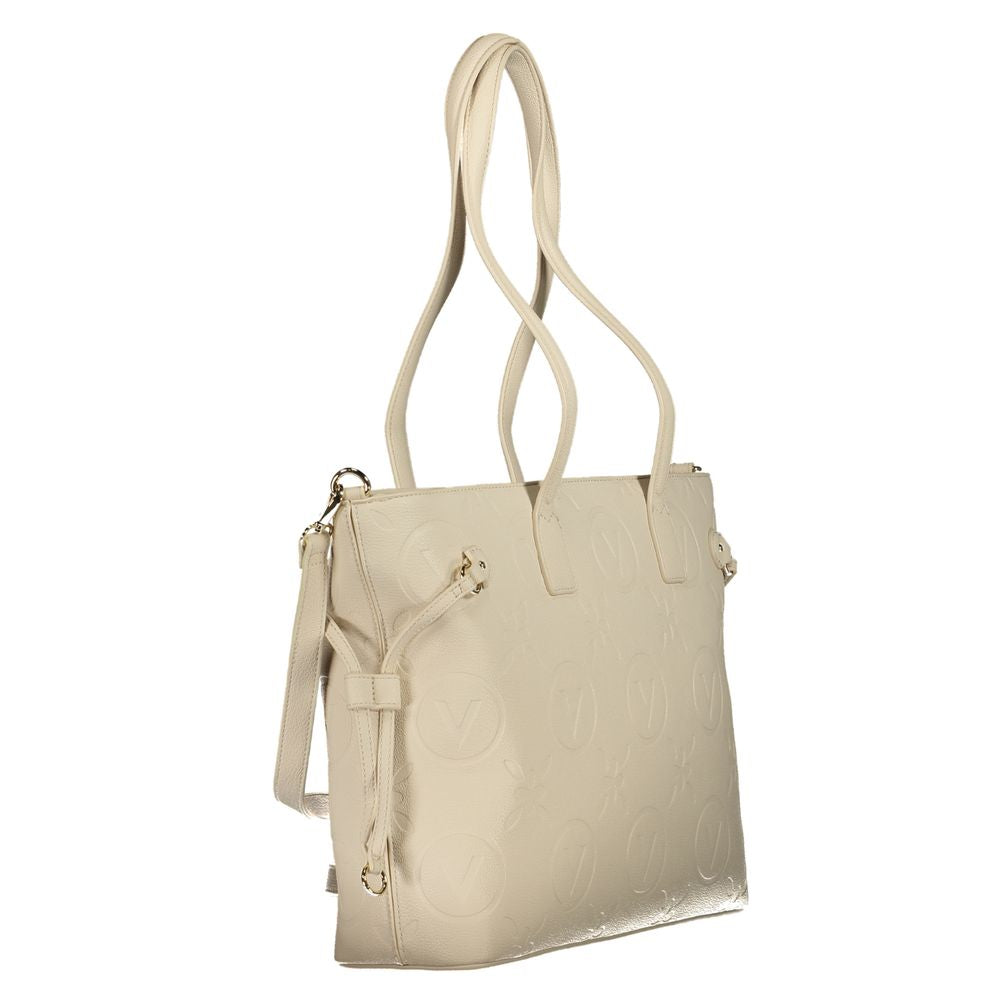 Mario Valentino Beige Polyurethane Women's Bag with Adjustable Straps | Regal Royce
