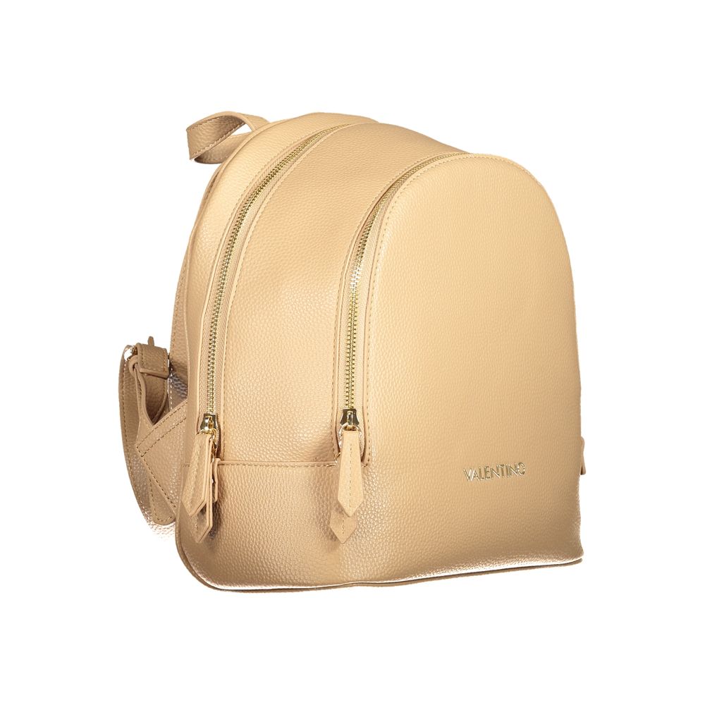 Mario Valentino Beige Polyurethane Women Backpack | Regal Royce
