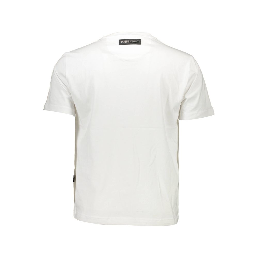 Plein Sport Bianco Cotton Men T-Shirt | Regal Royce